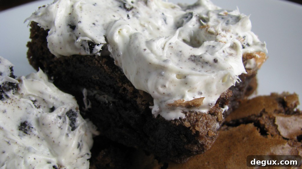 Brownie closeup with Oreo pieces