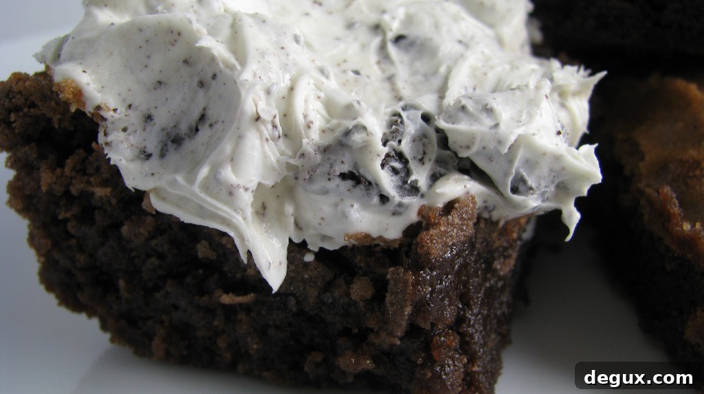 Stack of cookies and cream brownies