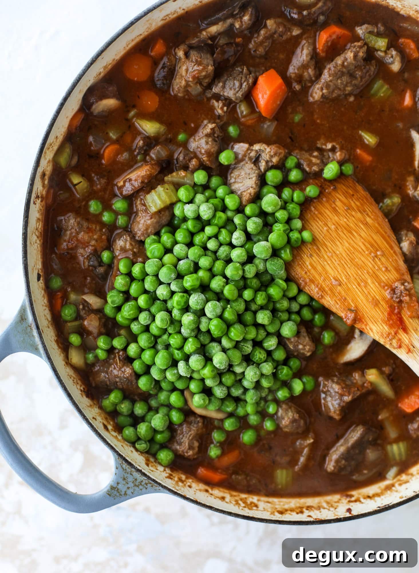 Guinness pot pie close-up