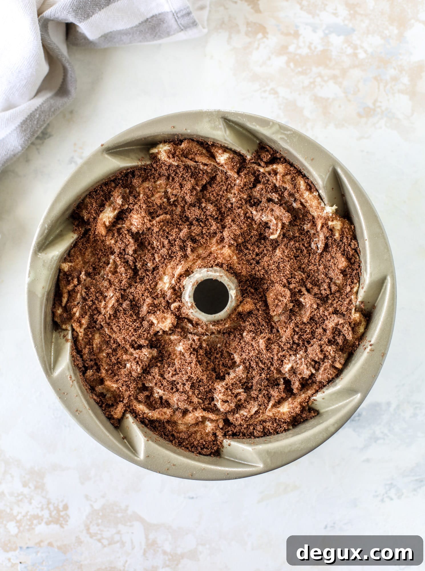 coffee cake in nordicware bundt pan