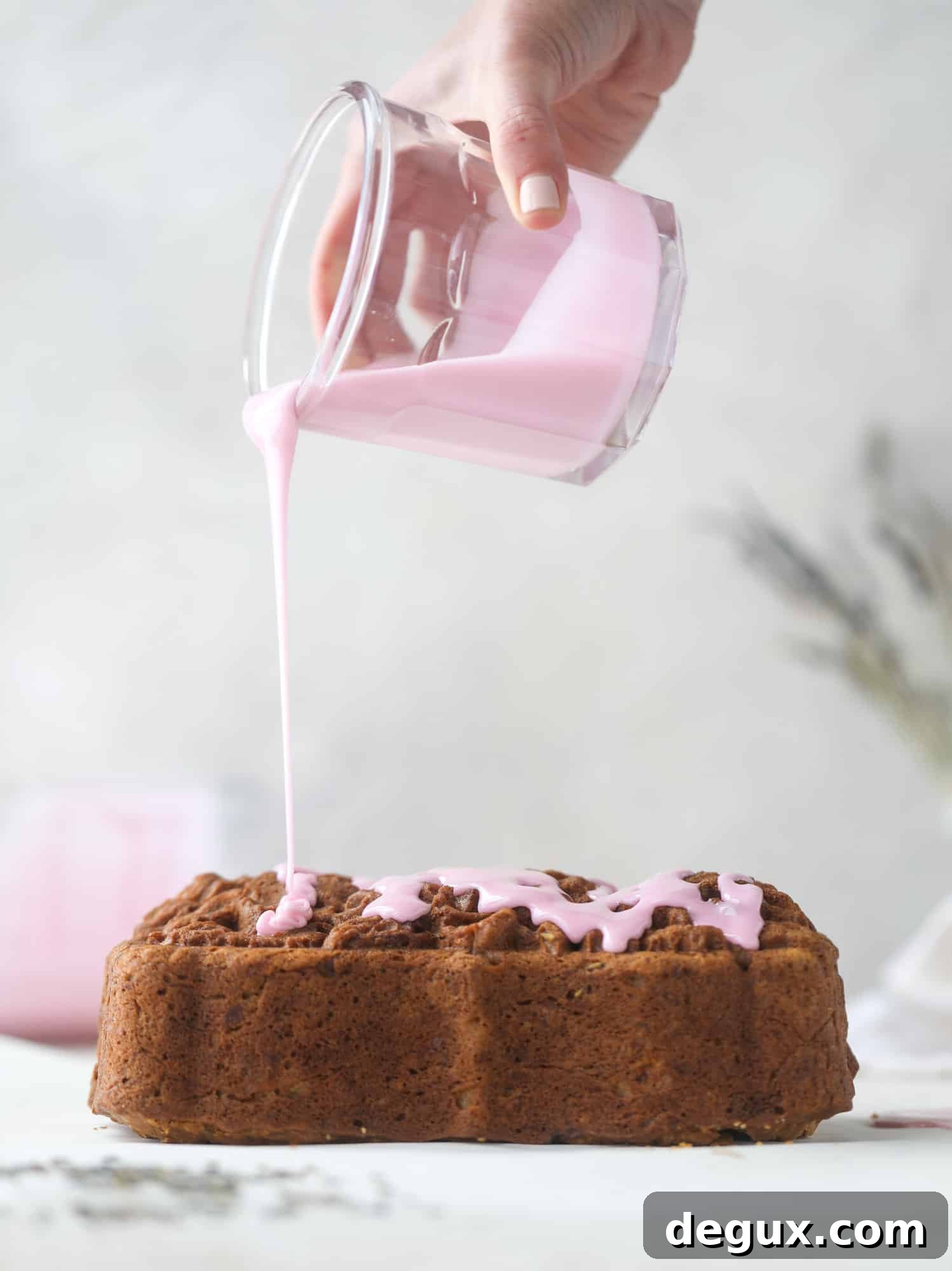 Lavender Banana Bread Recipe with Floral Honey Glaze 5 Lavender banana bread, fresh and whimsical
