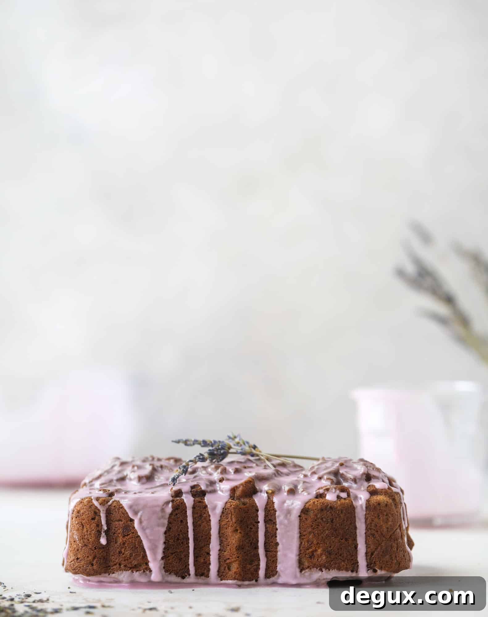Lavender Banana Bread Recipe with Floral Honey Glaze 6 Sliced lavender banana bread