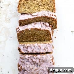 Lavender Banana Bread Recipe with Floral Honey Glaze 8 img 59134 8
