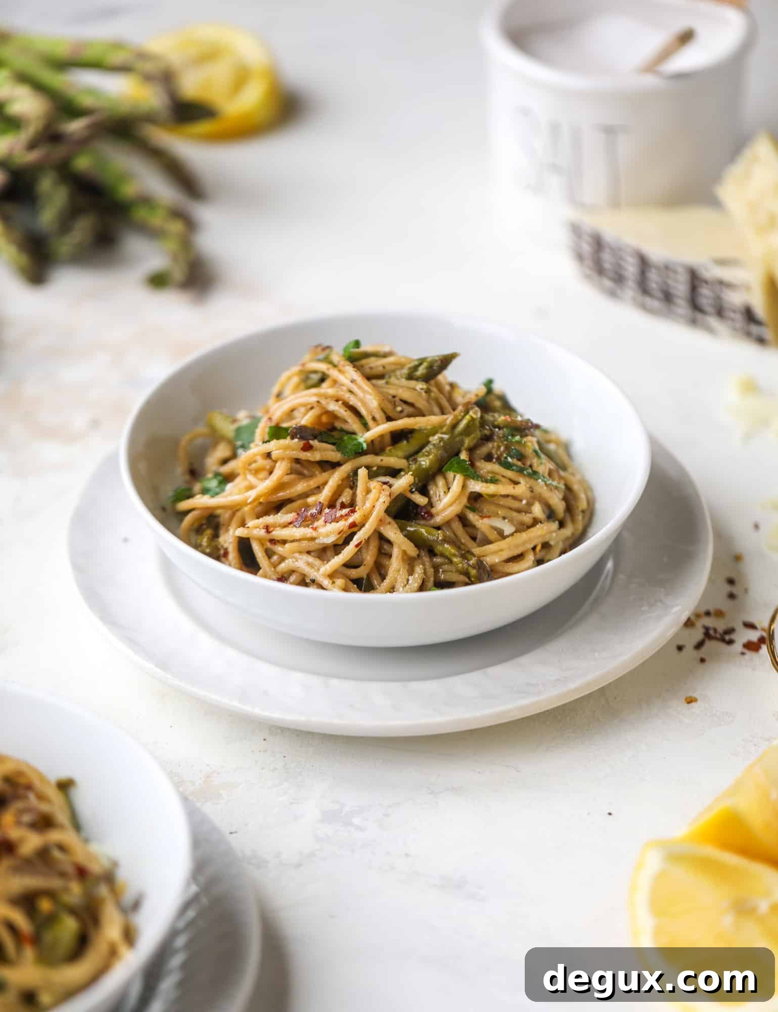 One-Pot Asparagus and Mascarpone Pasta Recipe 6 A perfect one pot pasta made with asparagus, shallots, lemon and mascarpone cheese. The best weeknight dinner that comes together in a snap!