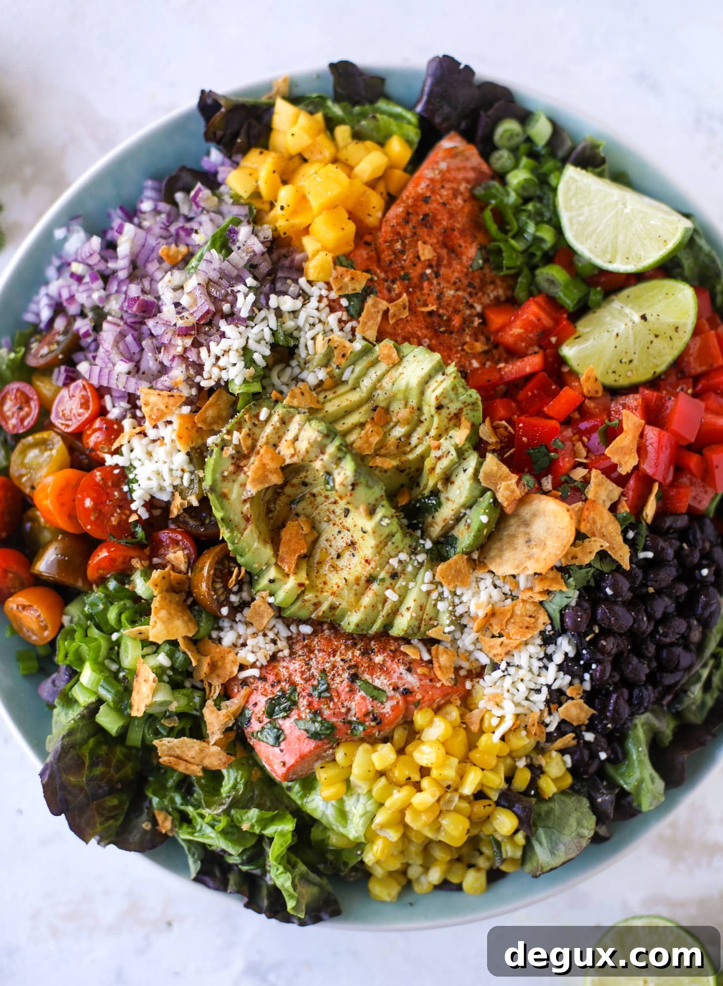 Southwest Salmon Salad Recipe with Avocado and Corn Salsa 4 Southwest Salmon Salad