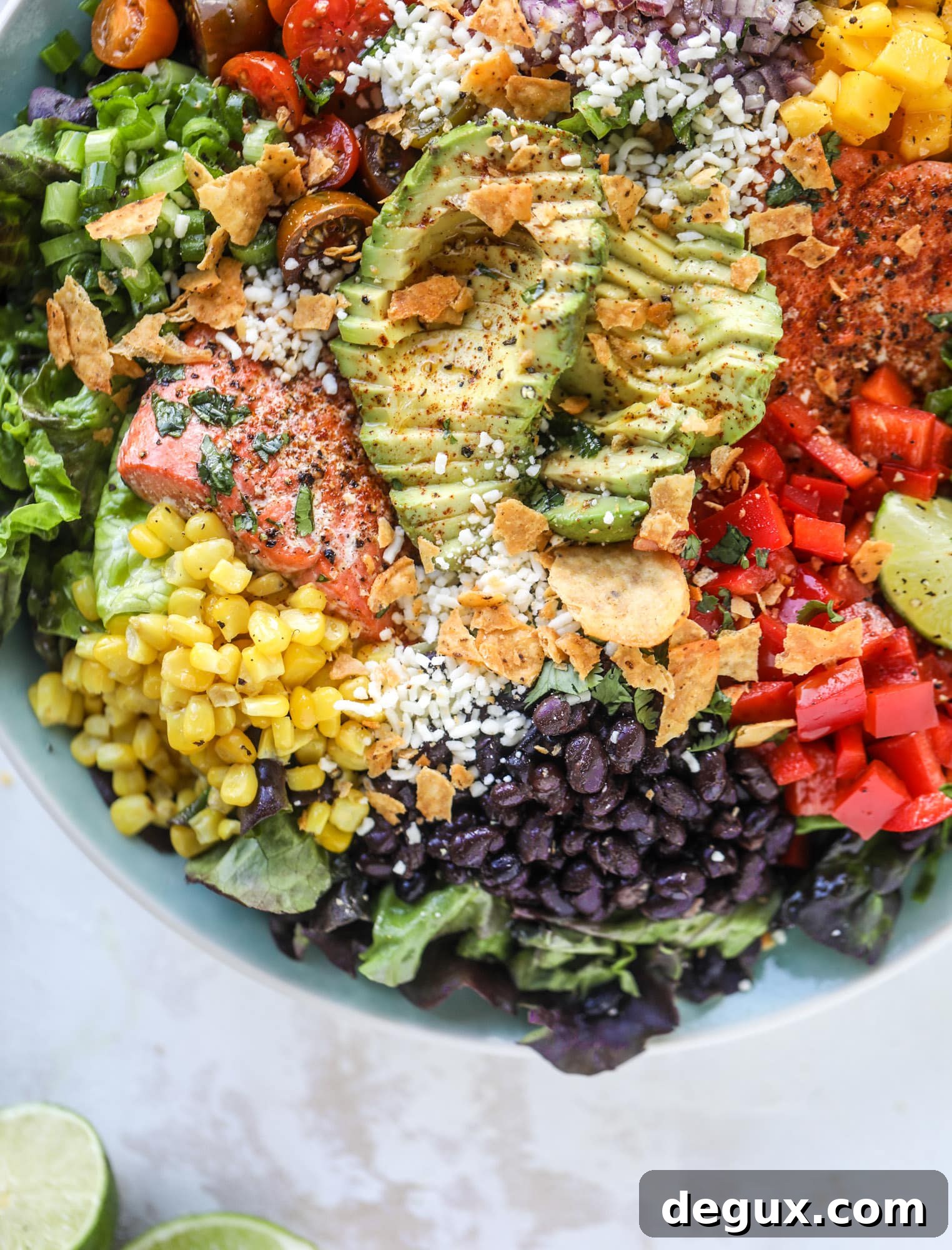 Southwest Salmon Salad Recipe with Avocado and Corn Salsa 6 Southwest Salmon Salad