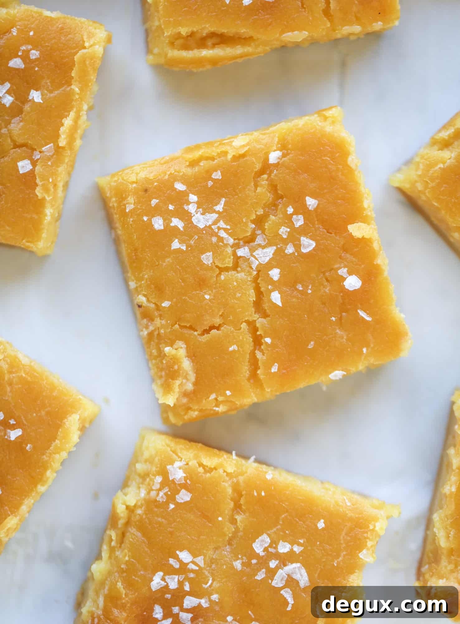 Salted Citrus Dessert Bars with Sea Salt Glaze 6 salted grapefruit lemon bars