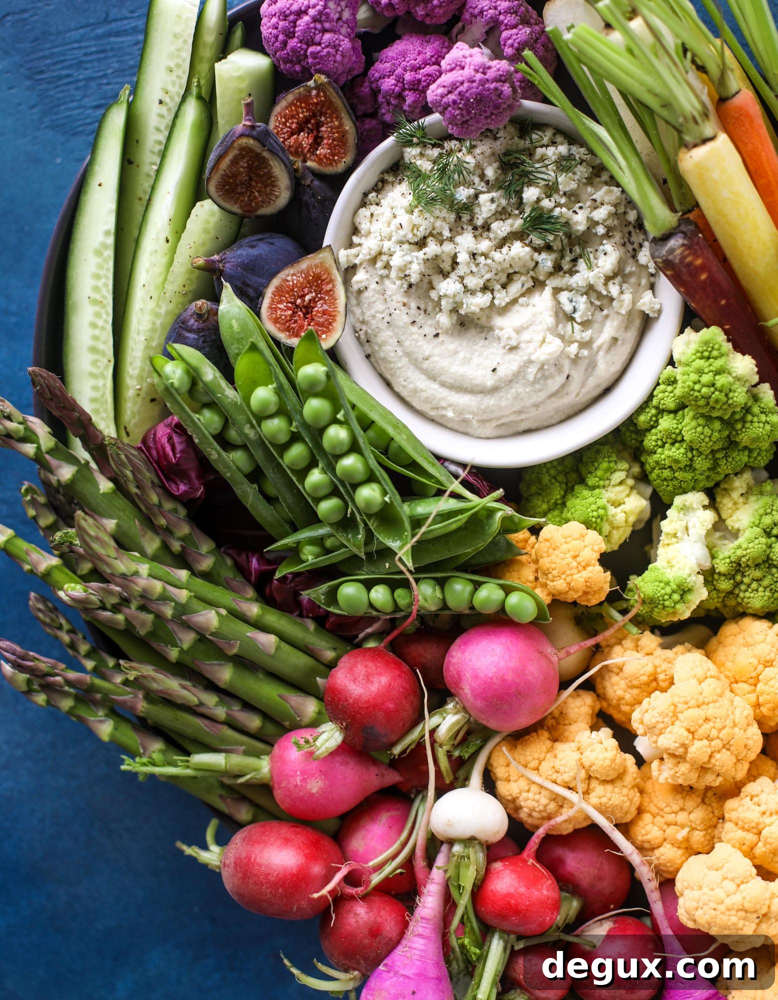 Creamy Cashew Blue Cheese Dip Recipe for Parties and Snacks 6 colorful spring veggie board