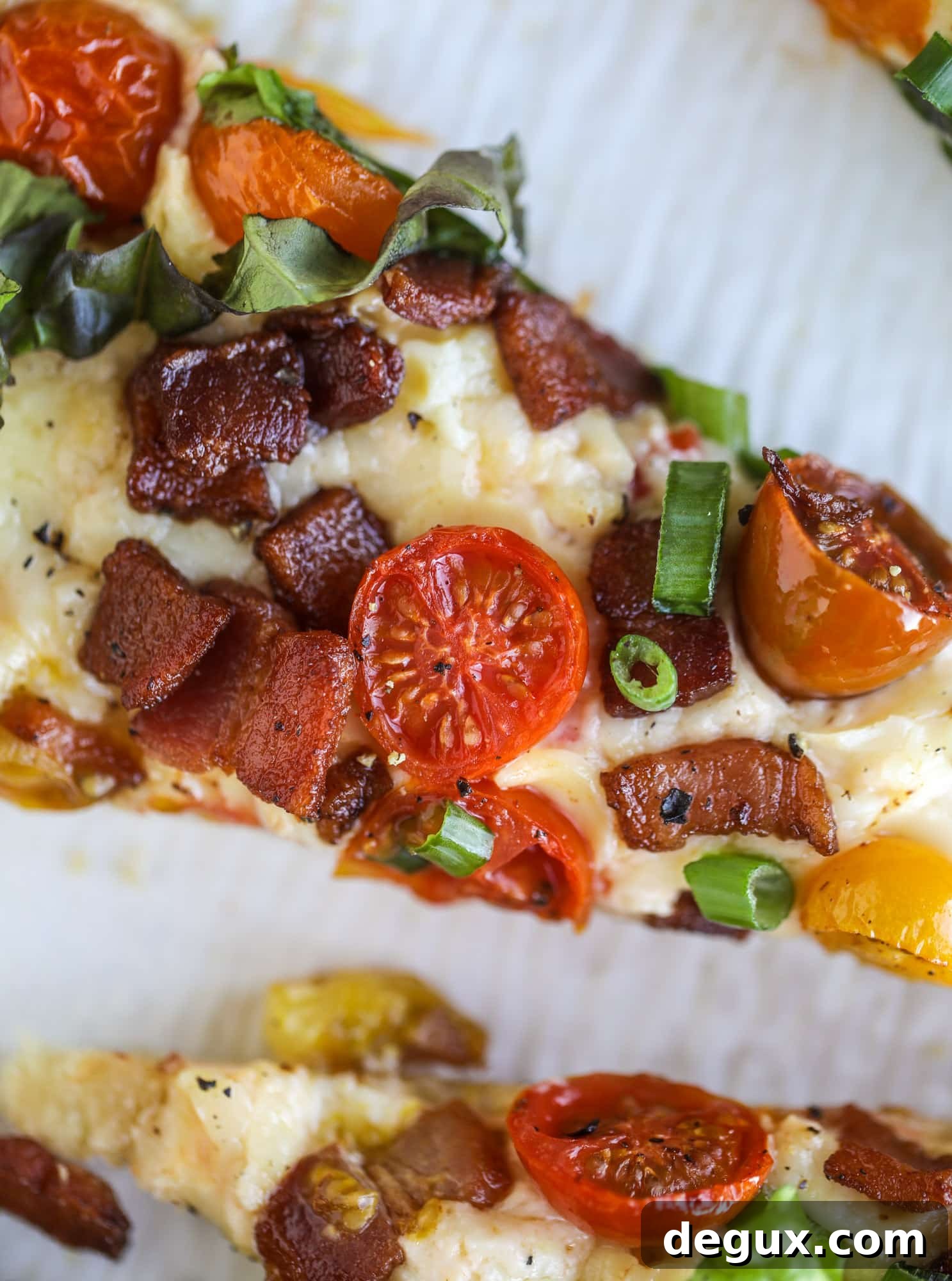 slice of BLT pimento cheese flatbread