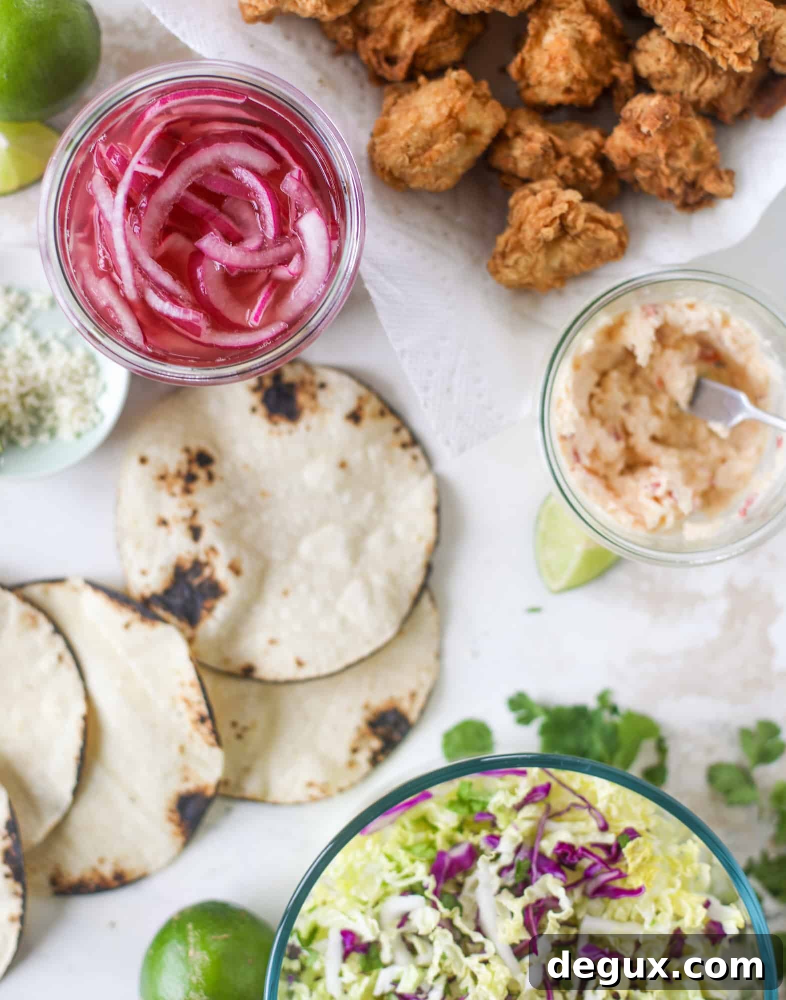 Crispy Chicken Tacos with Gouda and Pimento Cheese 4 crispy chicken taco ingredients