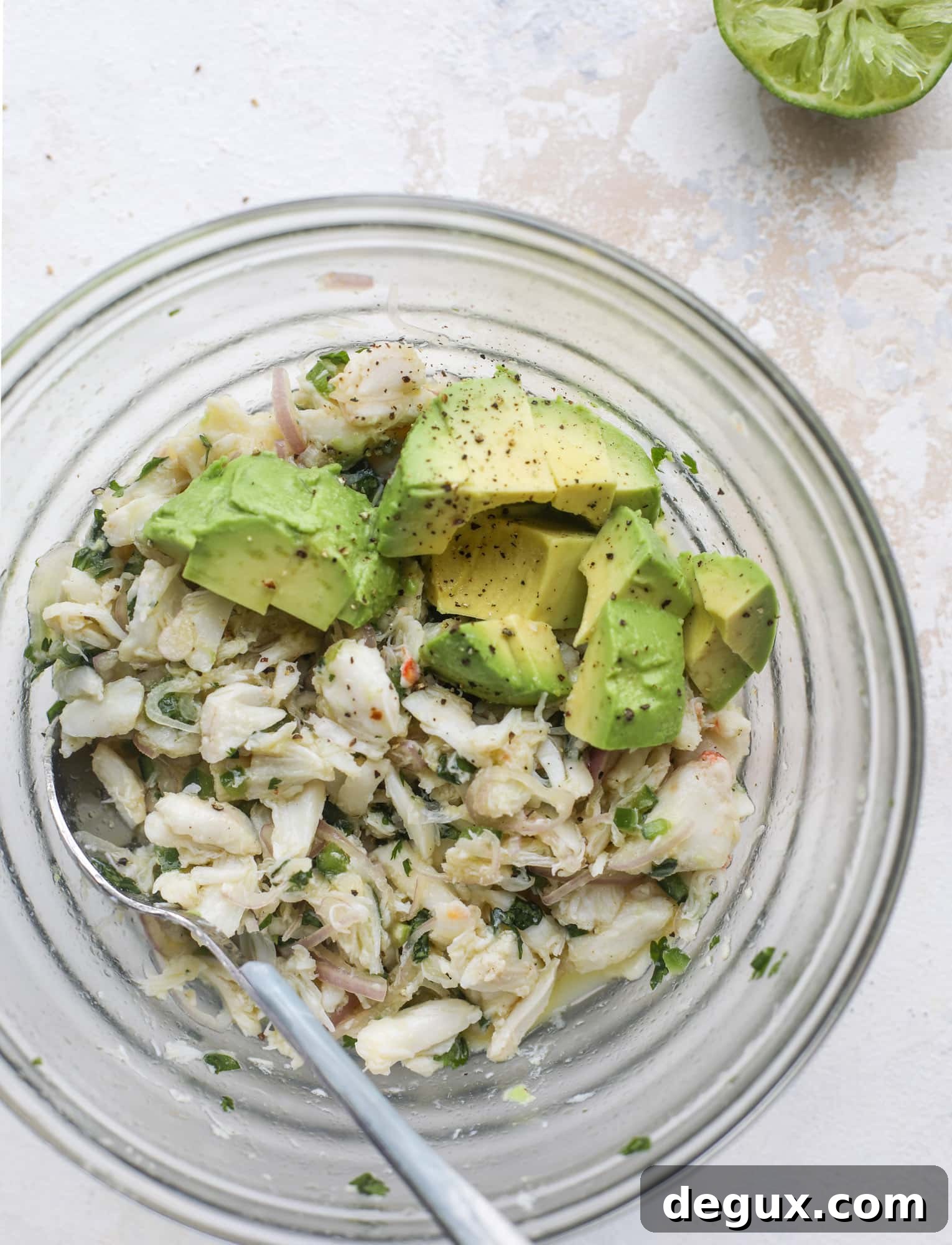 Crab and Avocado Salad on Garlic Butter Toast 3 crab salad with avocado