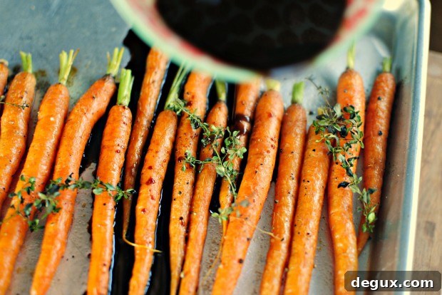 drizzeling Glazed Whole Roasted Carrots l SimplyScratch.com