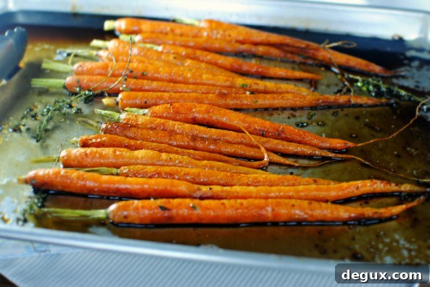 Whole Roasted Honey Balsamic Carrots Glazed Whole Roasted Carrots l SimplyScratch.com