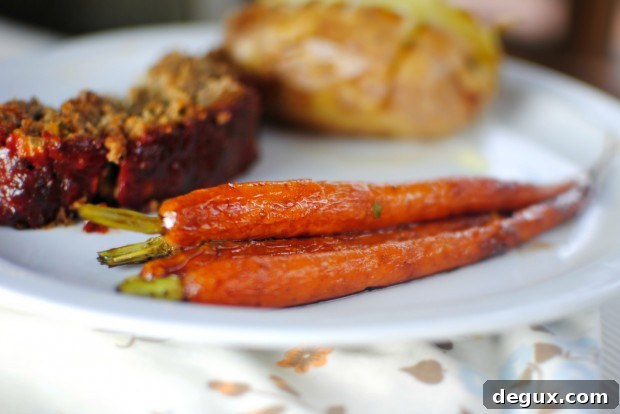 plated Glazed Whole Roasted Carrots l SimplyScratch.com