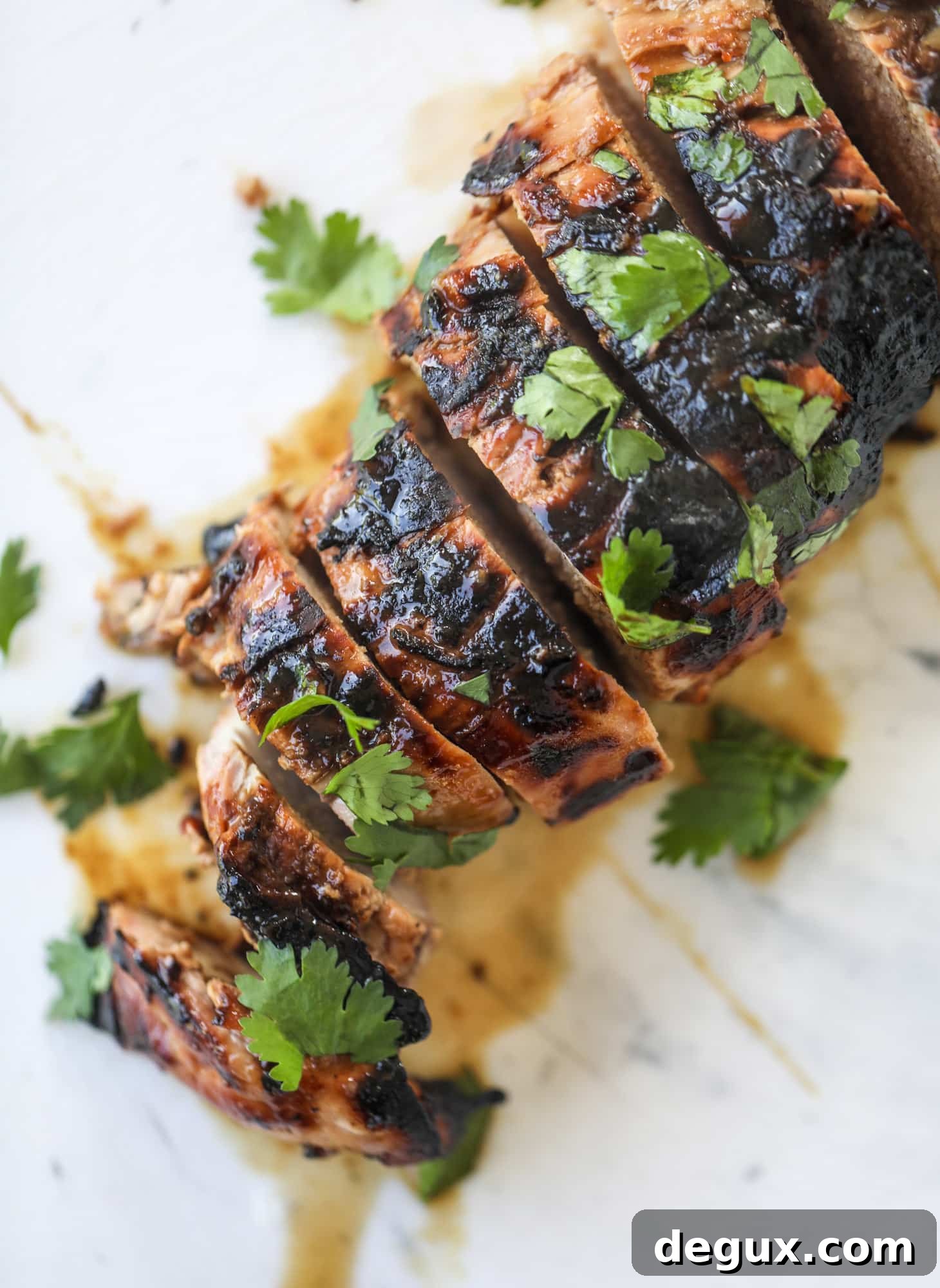sliced grilled pork tenderloin