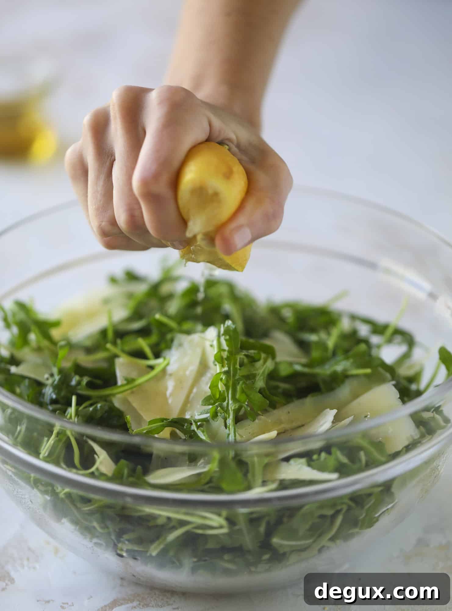 Crispy Baked Parmesan Chicken with Lemon Arugula Salad 3 arugula salad with lemon
