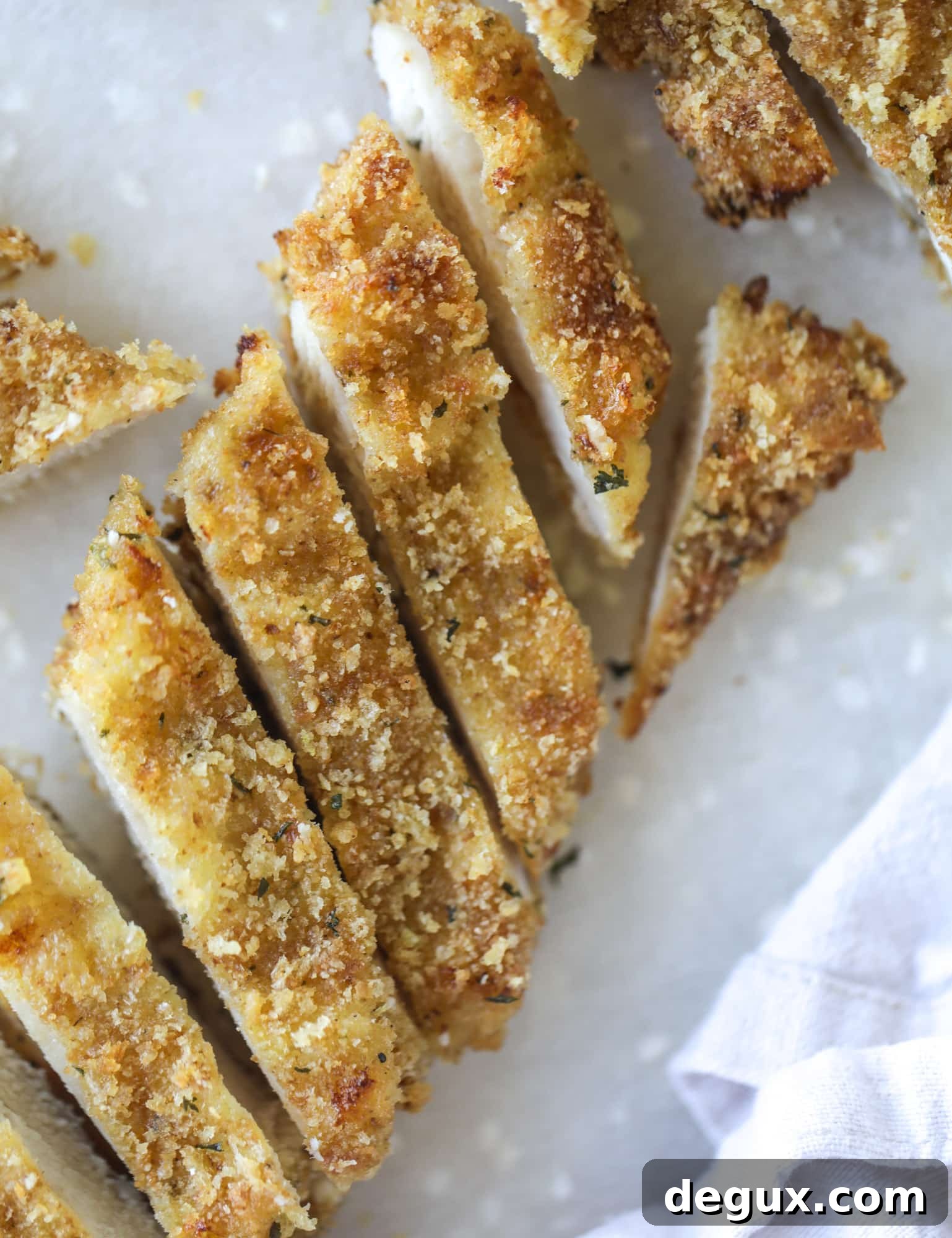 Crispy Baked Parmesan Chicken with Lemon Arugula Salad 4 crispy oven baked chicken