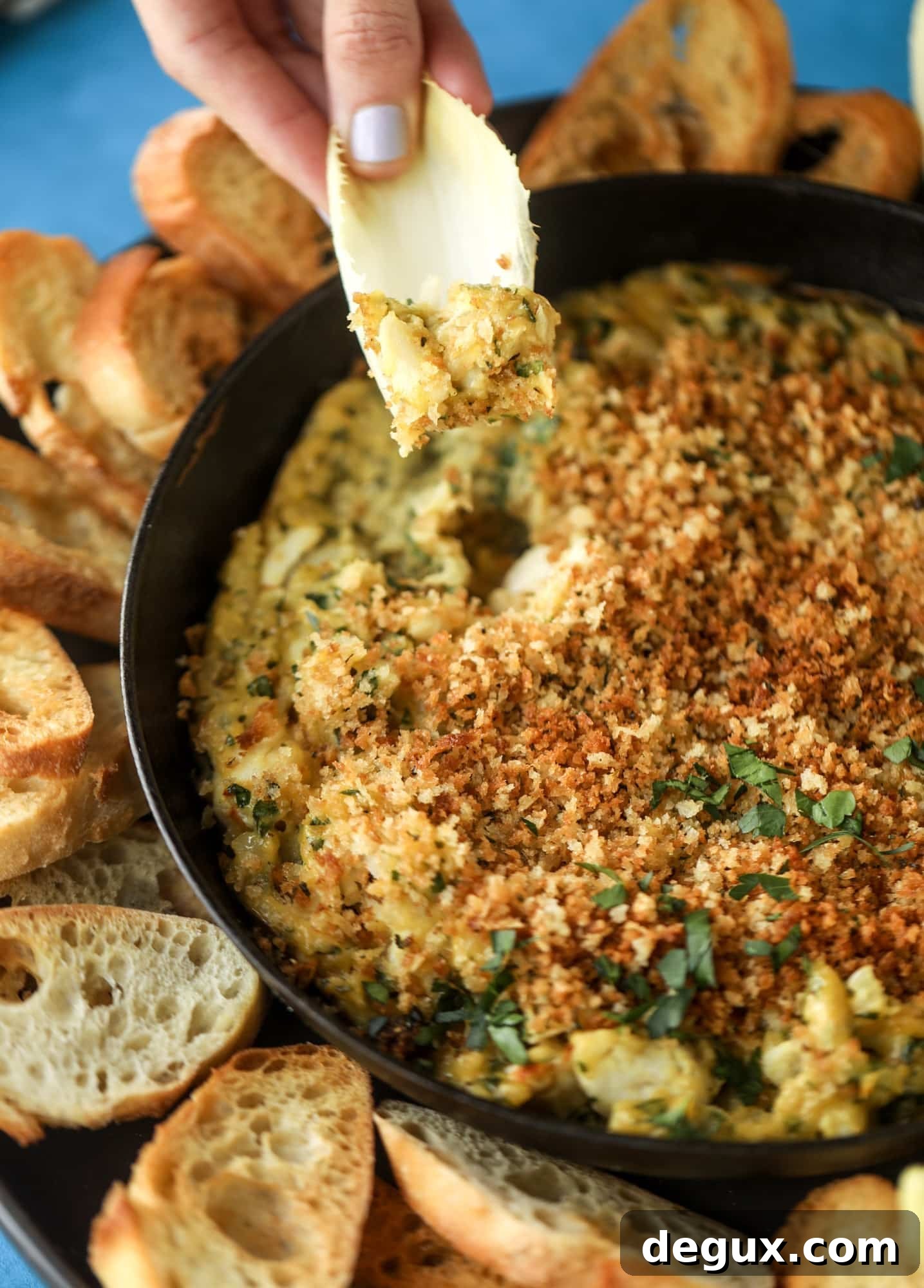 Creamy Deviled Crab Dip Recipe for Parties and Appetizers 9 This deviled crab dip is the perfect hot summer appetizer. Lump crab, a creamy, decadent sauce, crunchy breadcrumbs and fresh endive for dipping. YES.