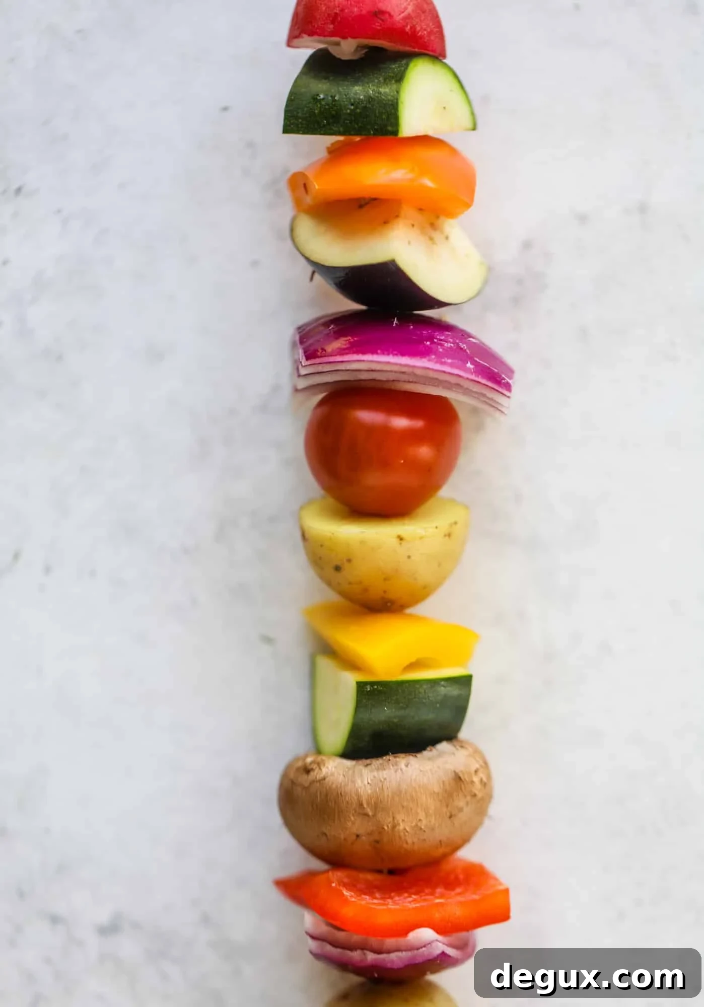 rainbow vegetable skewer