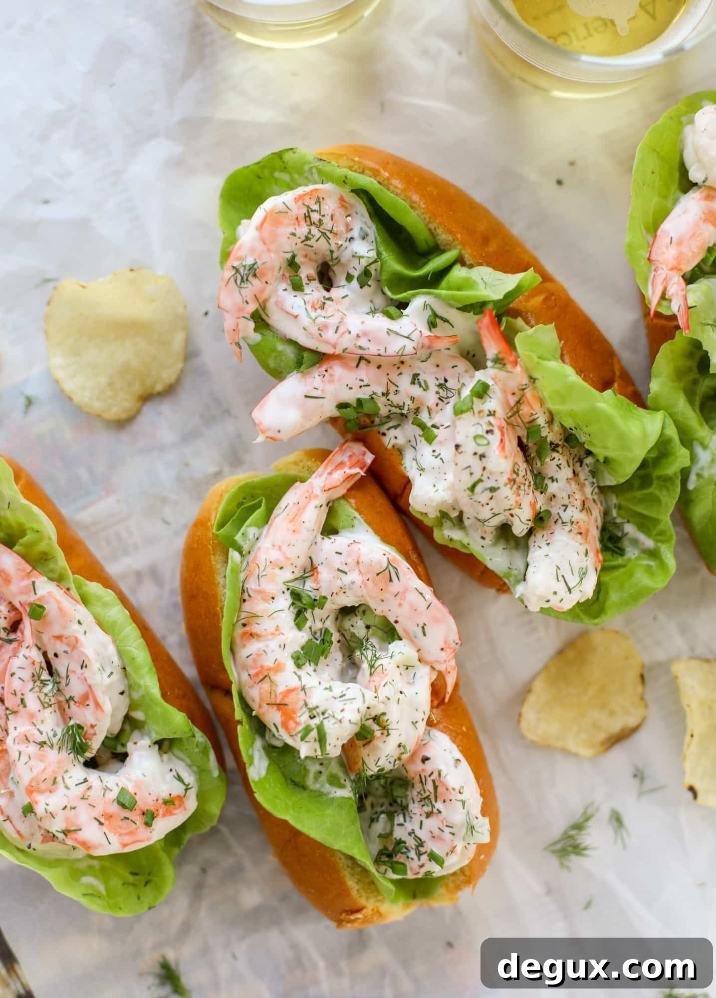 Crispy Shrimp Salad Rolls with Zesty Dipping Sauce 5 These shrimp salad rolls are my go-to simple, easy, no-cook dinner for hot summer day. Serve with pickles, potato chips and a spritz of lemon!