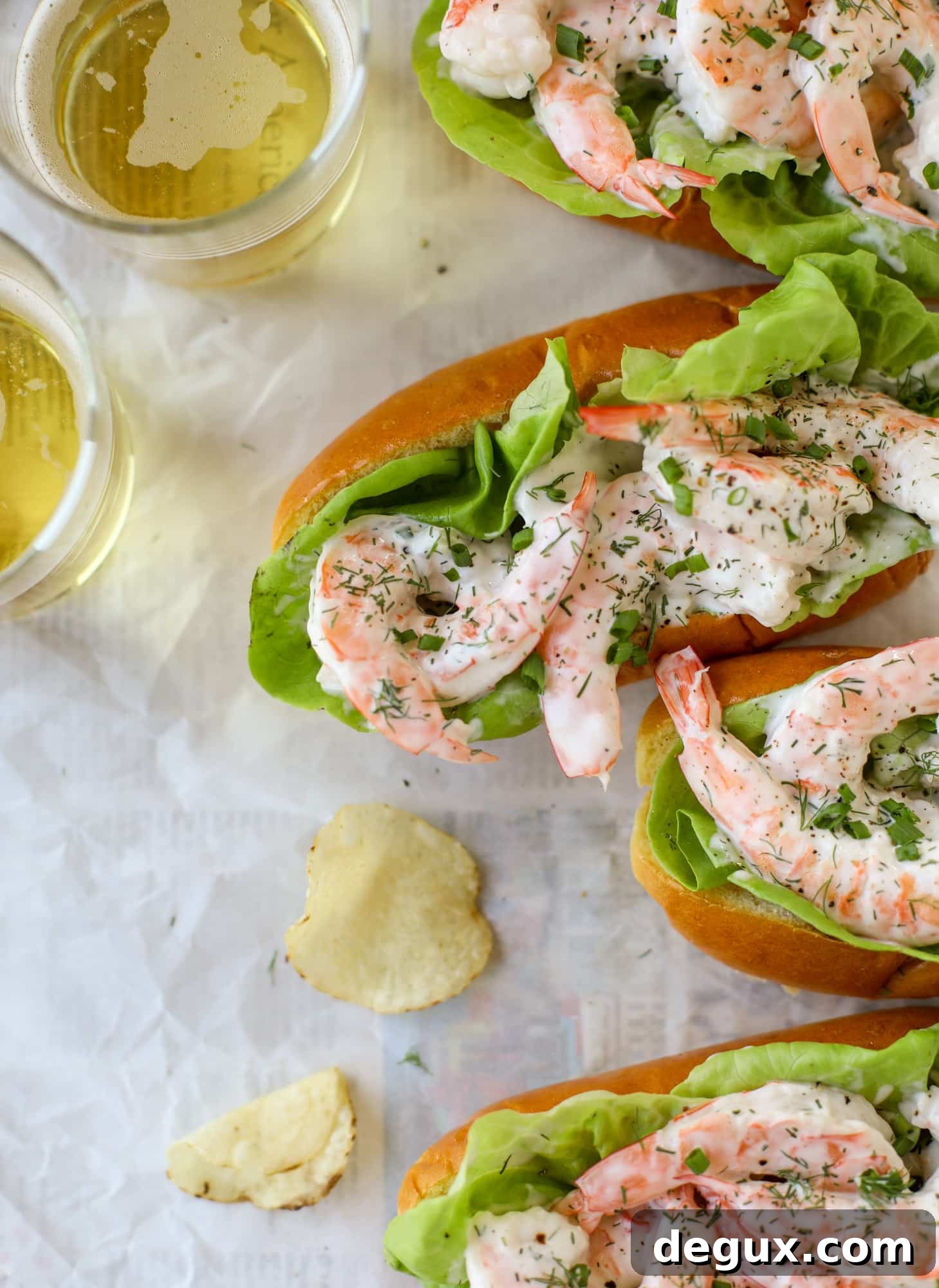 Crispy Shrimp Salad Rolls with Zesty Dipping Sauce 6 These shrimp salad rolls are my go-to simple, easy, no-cook dinner for hot summer day. Serve with pickles, potato chips and a spritz of lemon!