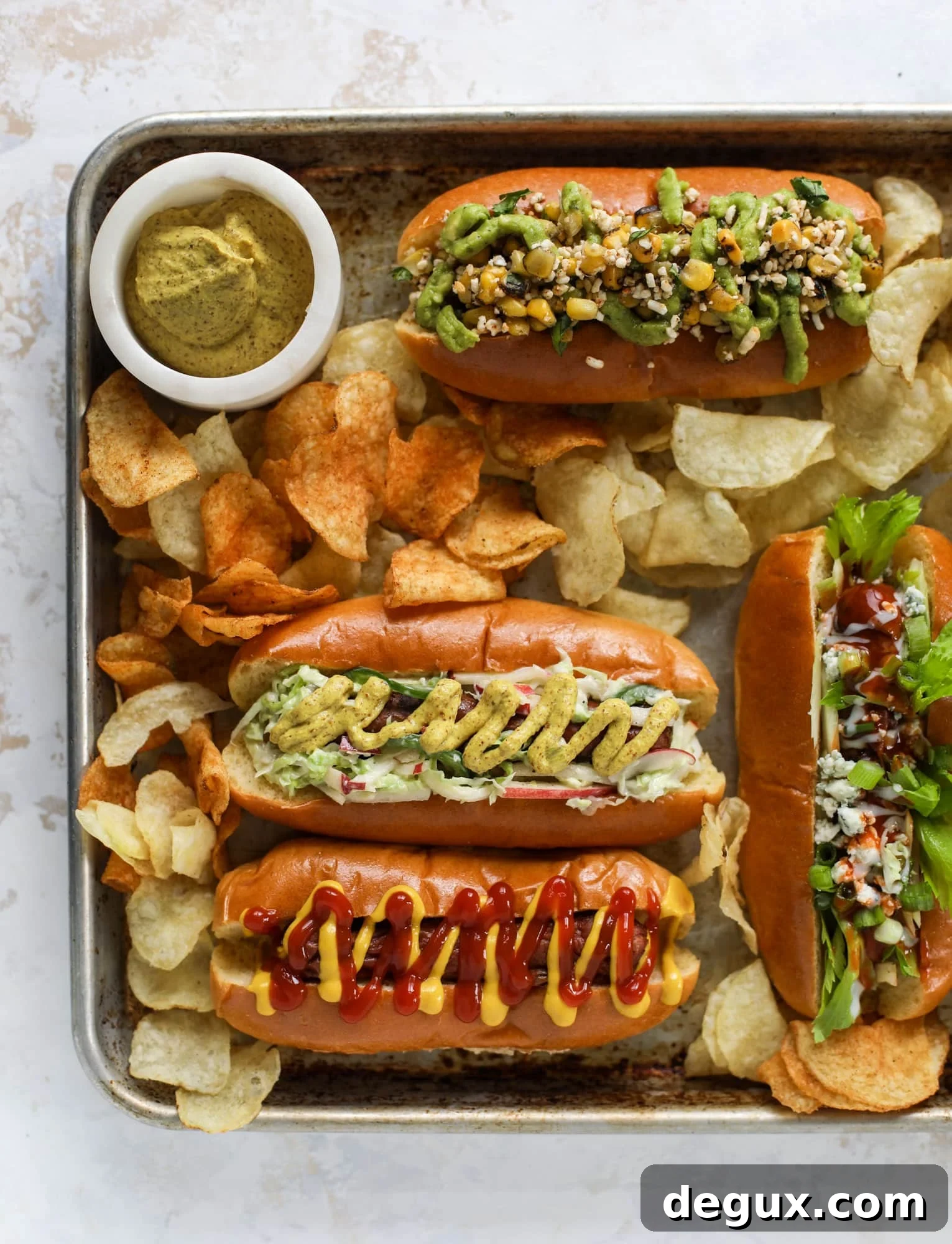 Nothing screams summer more than a hot dog bar! Grab your buns and dogs and a whole lot of toppings. This is super fun and delicious!