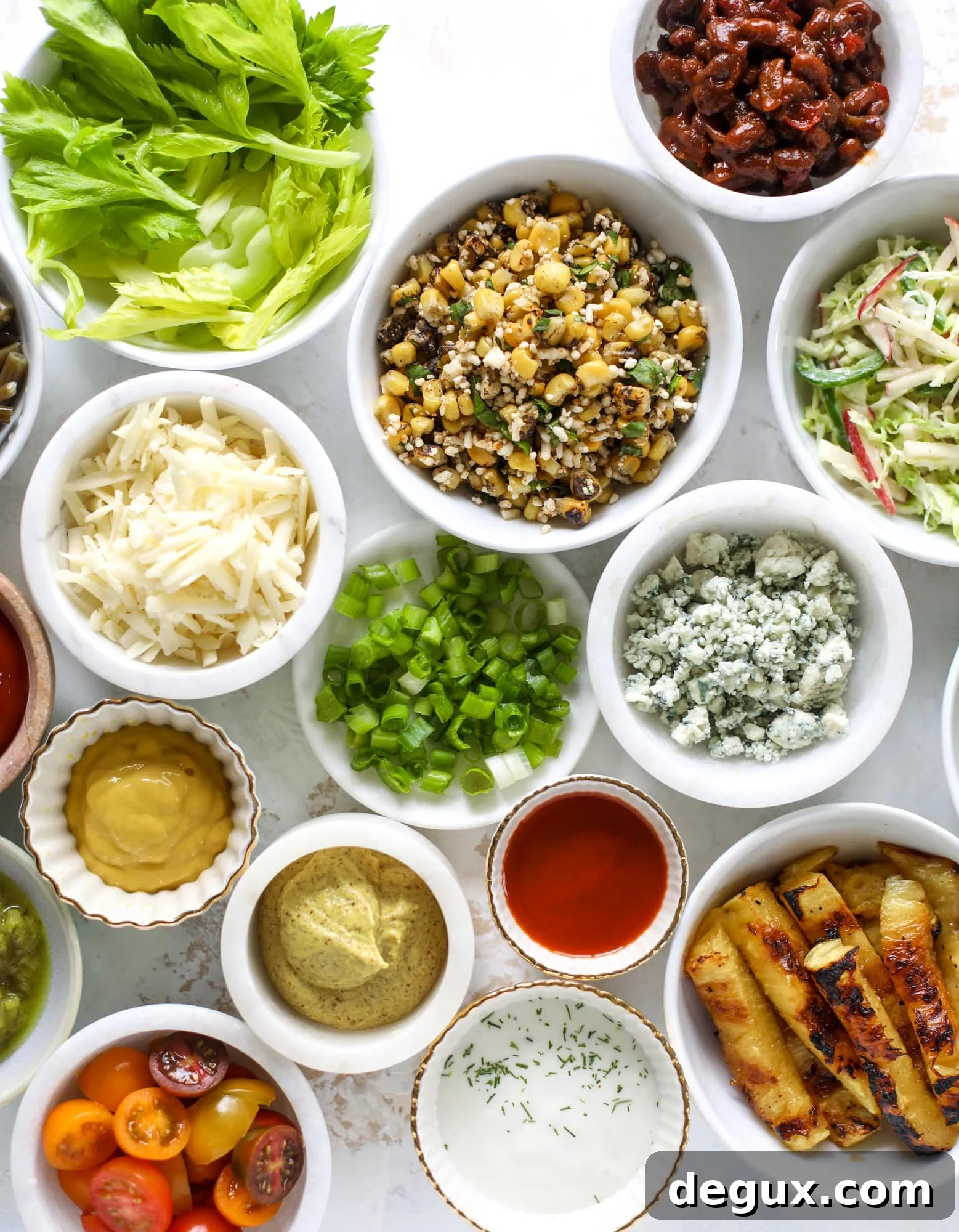 Nothing screams summer more than a hot dog bar! Grab your buns and dogs and a whole lot of toppings. This is super fun and delicious!