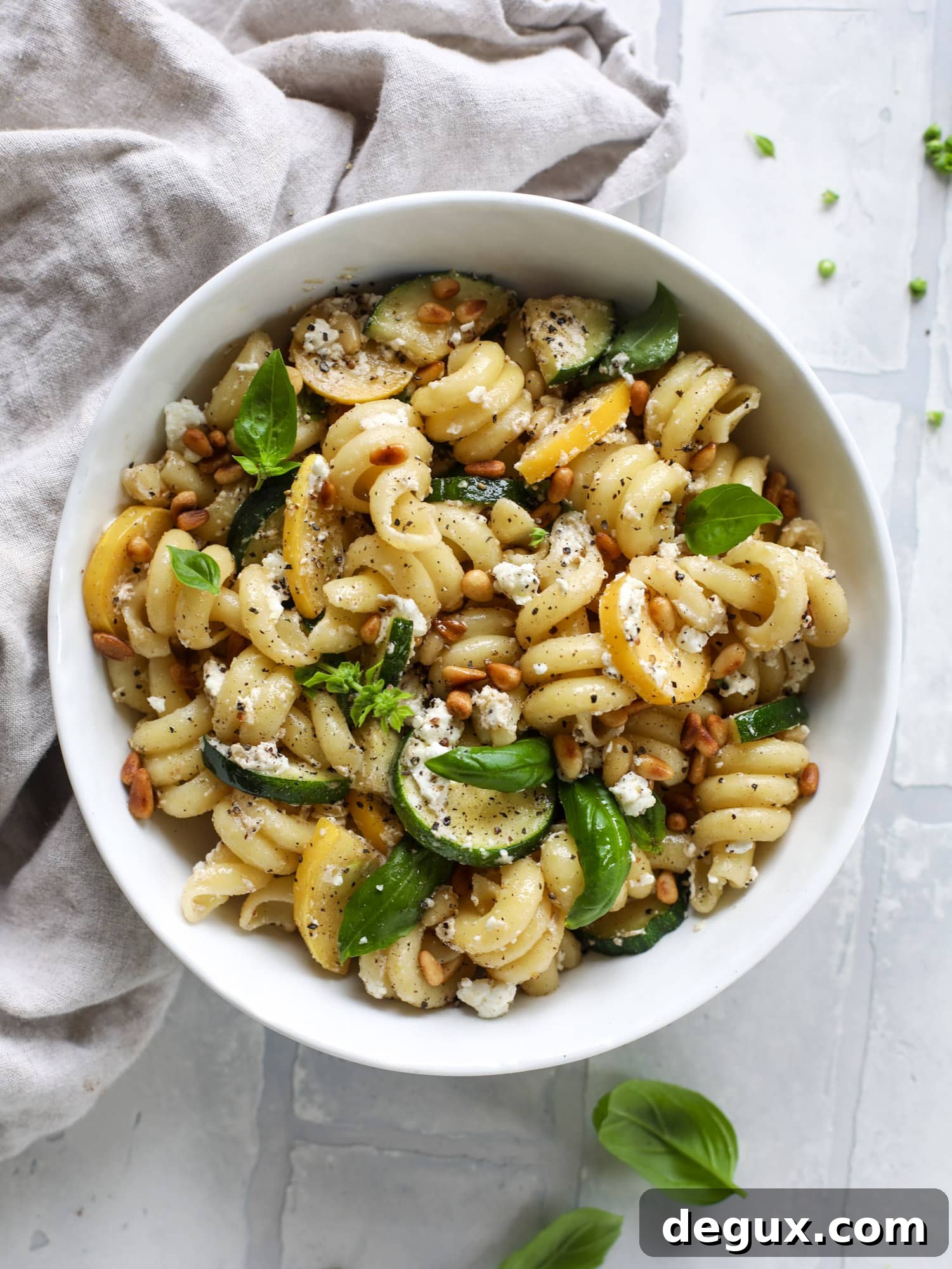 20-Minute Summer Squash Pasta with Brown Butter and Goat Cheese 6 This summer squash pasta skillet is so super easy and delicious! You can have it made in 20 minutes and it will become your new favorite dinner!