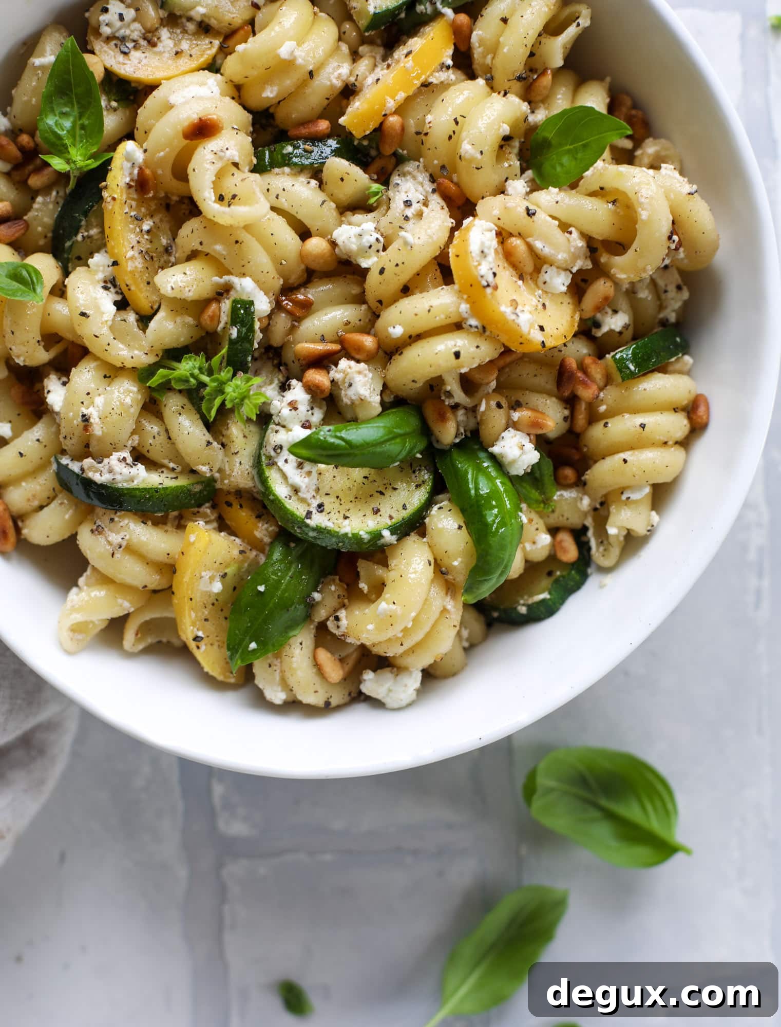 20-Minute Summer Squash Pasta with Brown Butter and Goat Cheese 7 This summer squash pasta skillet is so super easy and delicious! You can have it made in 20 minutes and it will become your new favorite dinner!