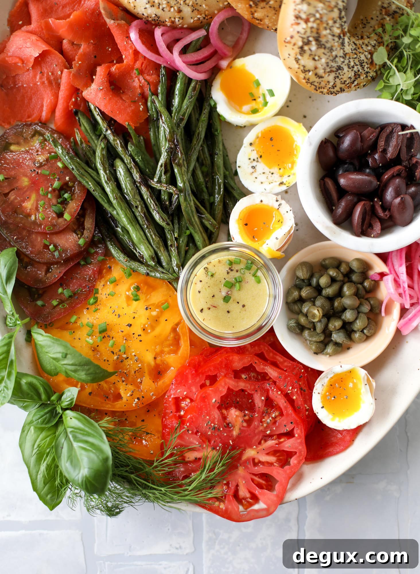 nicoise bagel platter
