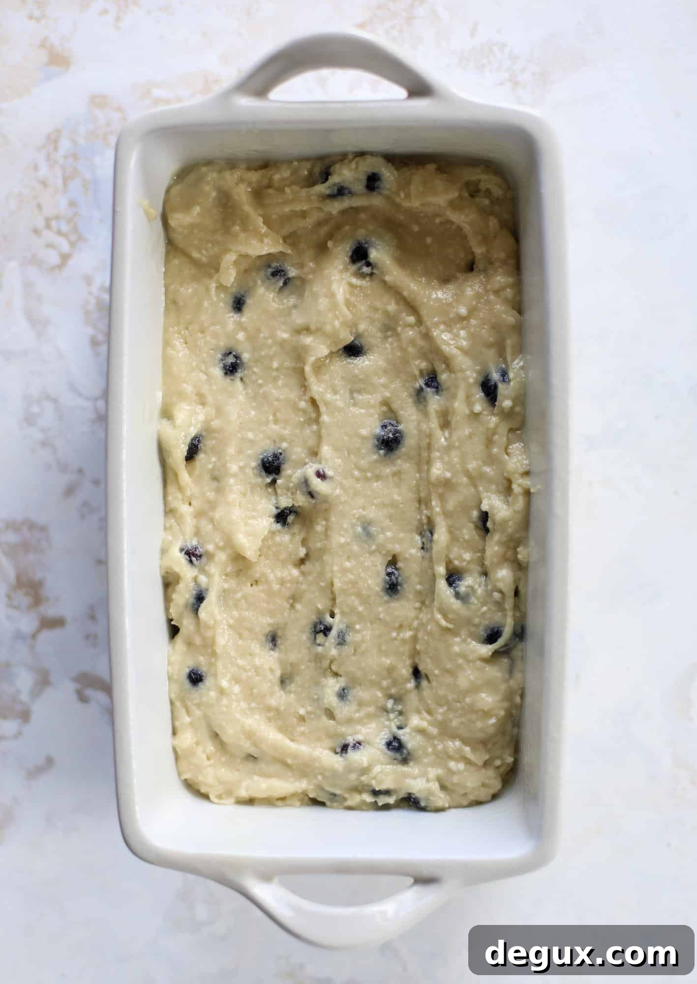 blueberry ricotta cake before baking