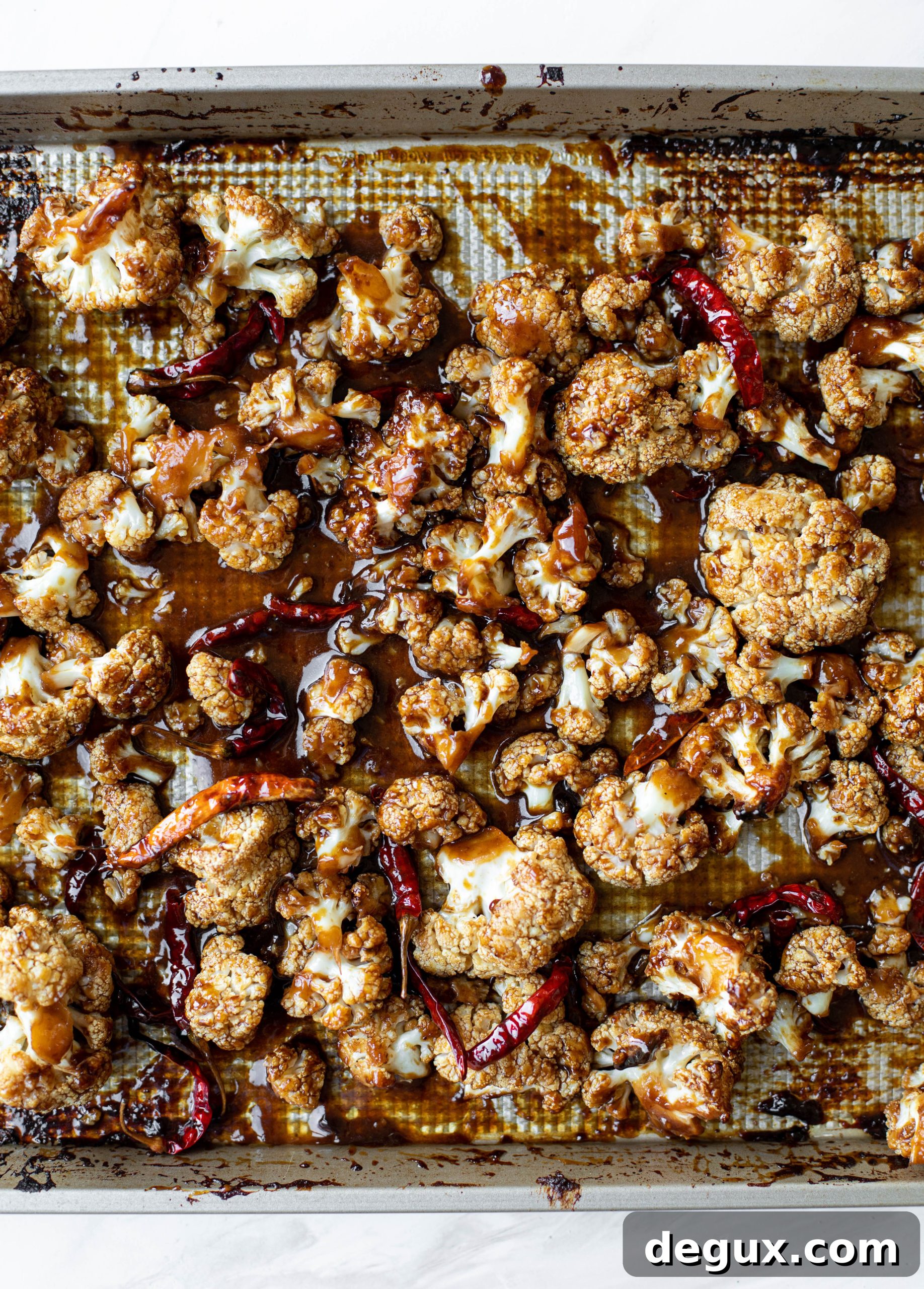 sheet pan kung pao cauliflower 
