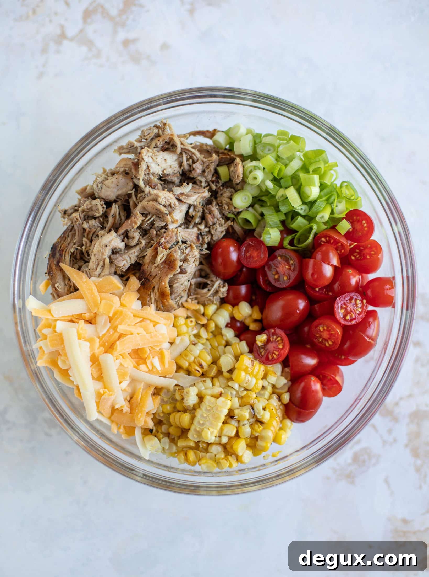 Smoky Grilled Chicken Salad with Summer Corn and Avocado 3 chicken salad prep
