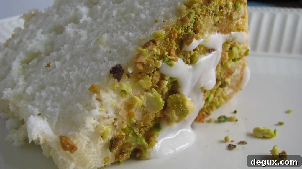 Finished lime angel food cake