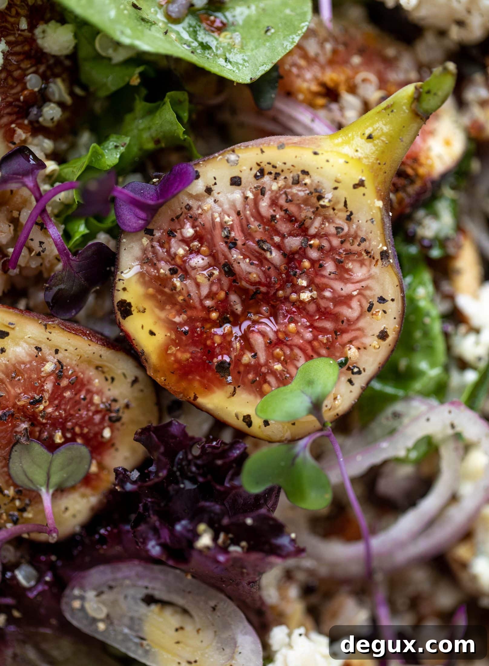 Fig and Farro Grain Bowls with Lemon-Lavender Vinaigrette 8 These grain bowls are the perfect September salad! Juicy figs, greens, quinoa, farro, almonds and a lemon lavender vinaigrette make this bowl irresistible.