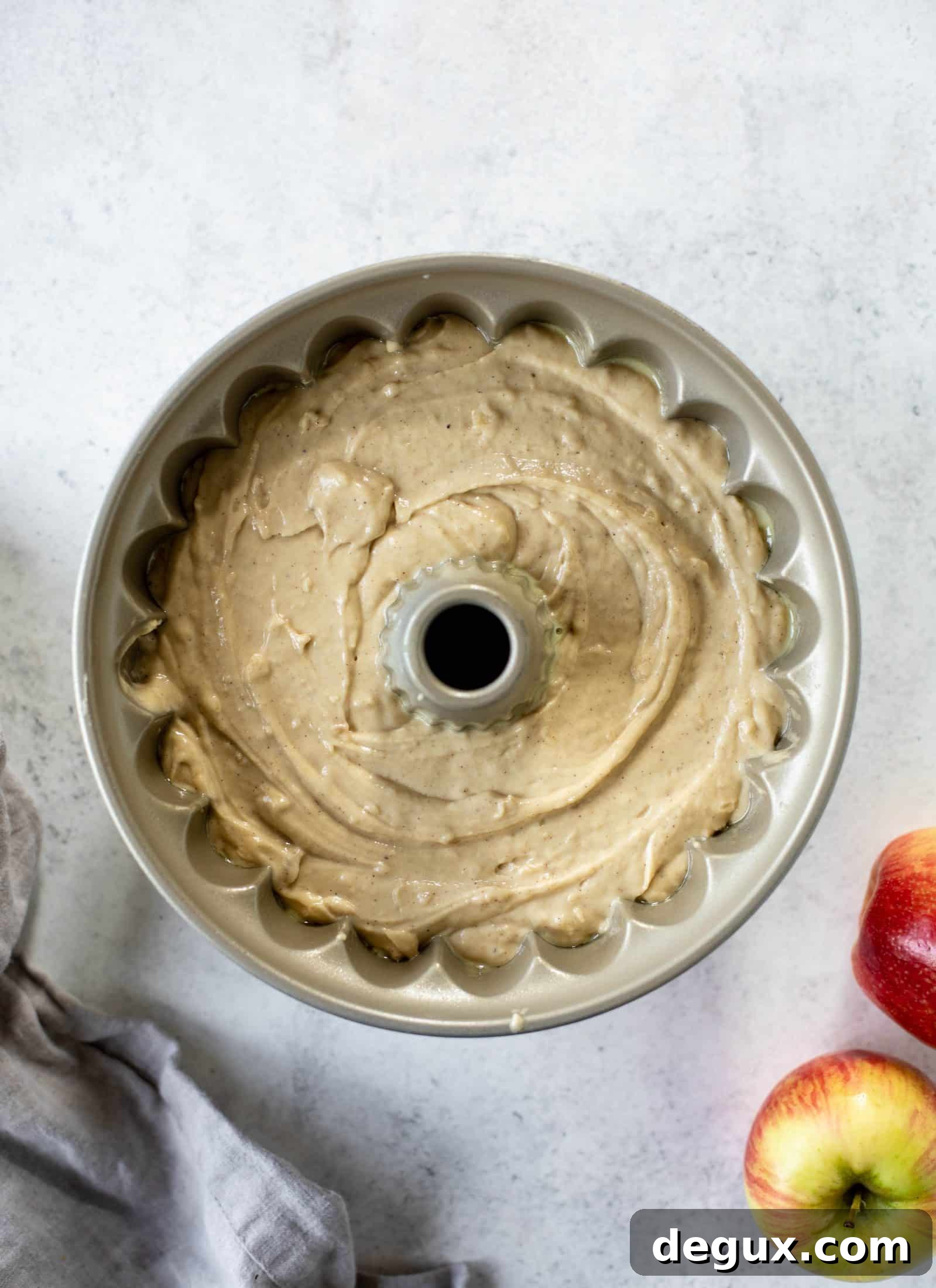 apple cake ready to bake