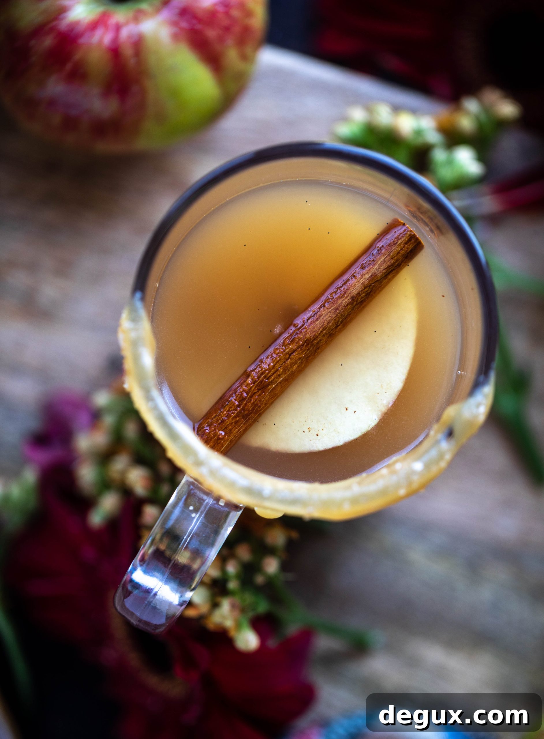 This homemade apple cider is made with honeycrisp apples, spices and vanilla. It's incredible served hot or cold, especially with a pour of bourbon!
