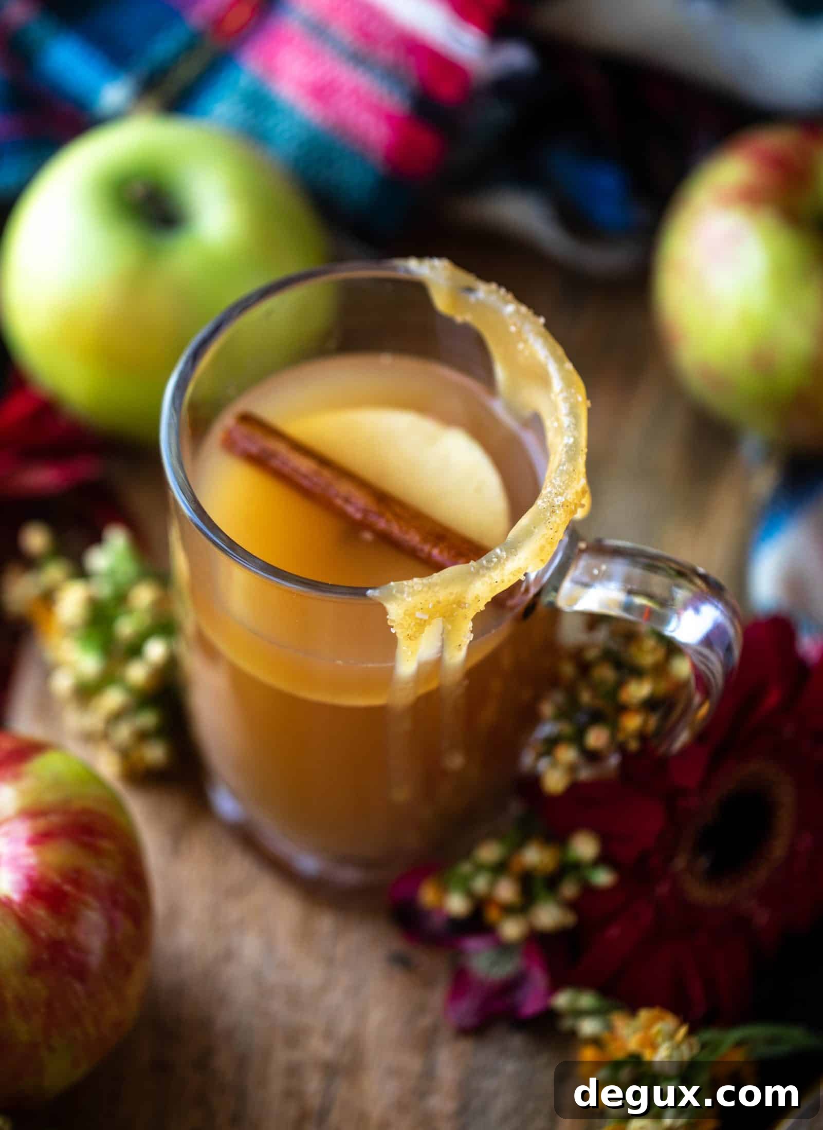 This homemade apple cider is made with honeycrisp apples, spices and vanilla. It's incredible served hot or cold, especially with a pour of bourbon!