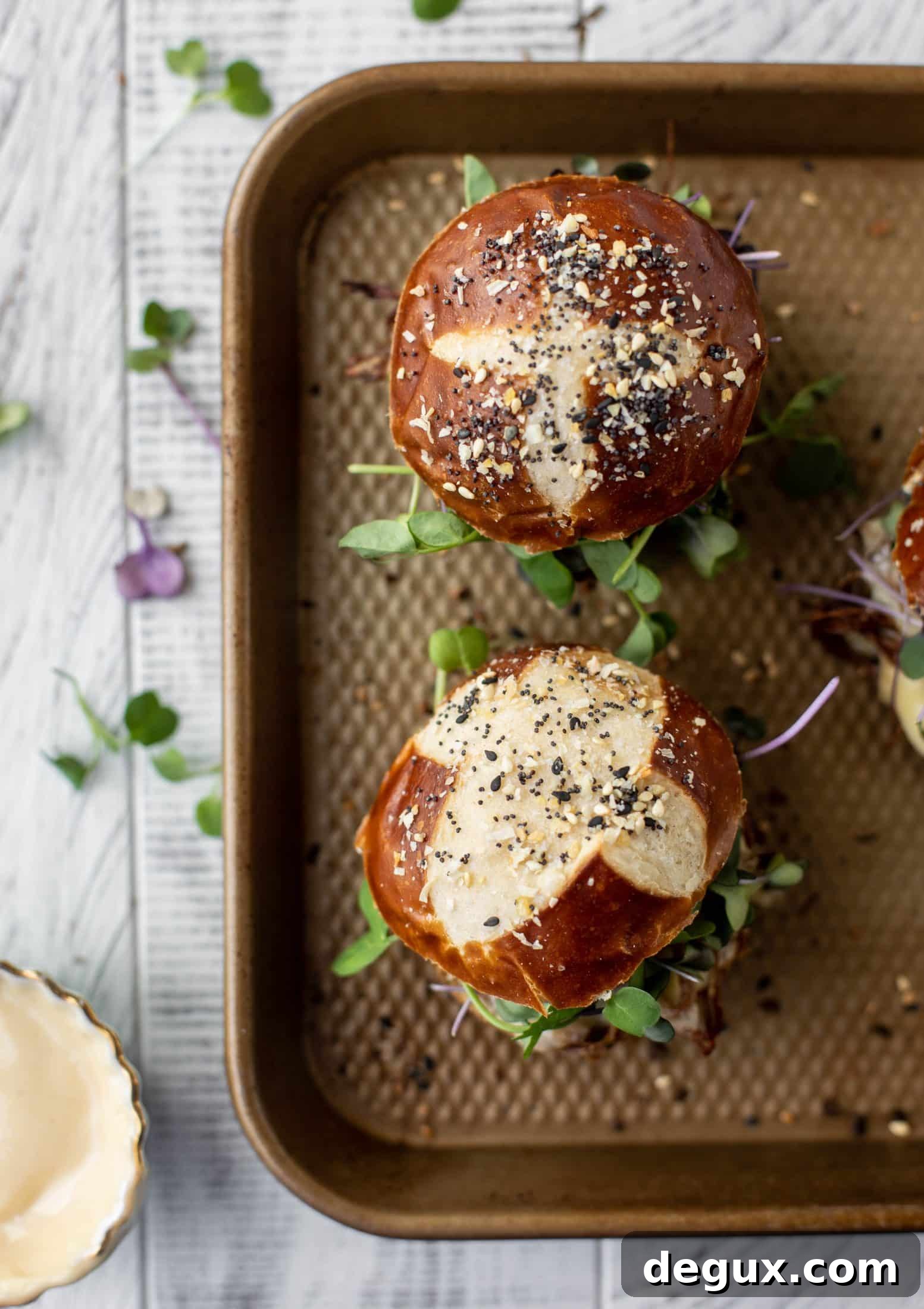 Pumpkin Beer Brisket Melts on Pretzel Rolls 7 This pumpkin beer brisket melts are smothered in havarti cheese and served on everything pretzel rolls. They are ridiculously delicious!