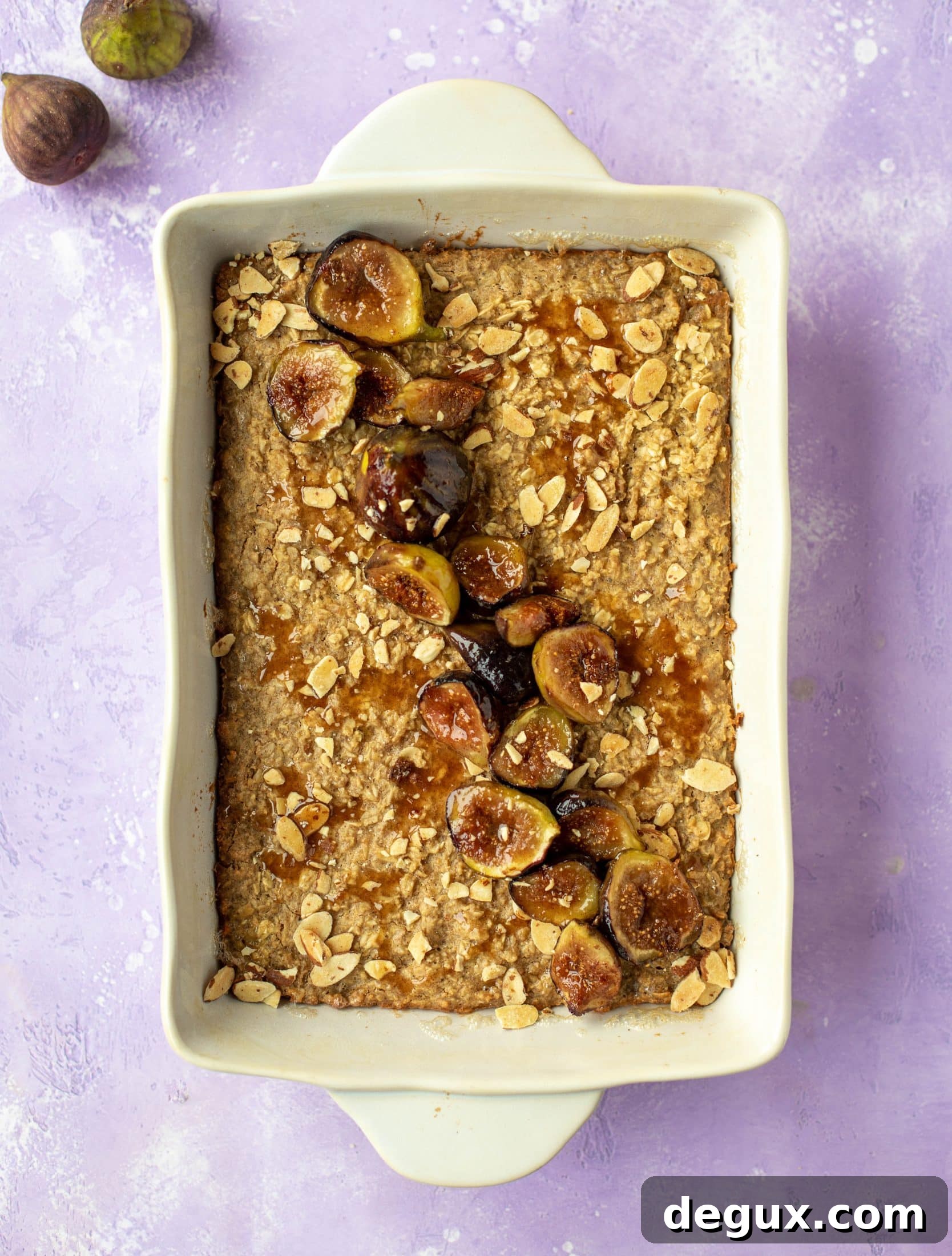Almond Butter Baked Oatmeal with Sticky Cinnamon Fig Topping 6 This almond butter baked oatmeal with sticky cinnamon figs is the perfect weekend treat or great for when you have brunch guests!