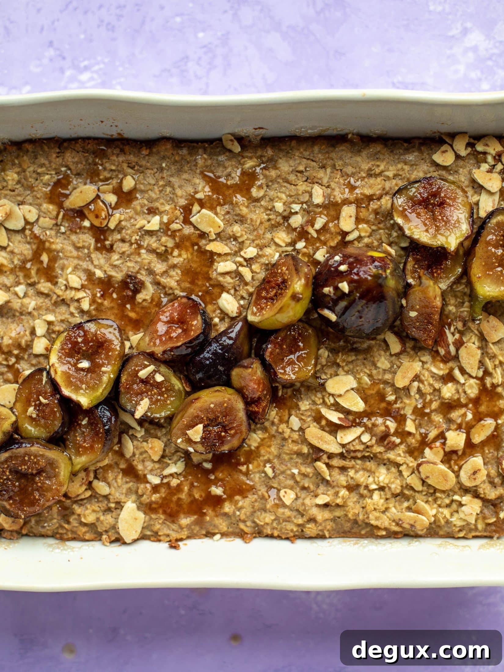 Almond Butter Baked Oatmeal with Sticky Cinnamon Fig Topping 7 This almond butter baked oatmeal with sticky cinnamon figs is the perfect weekend treat or great for when you have brunch guests!