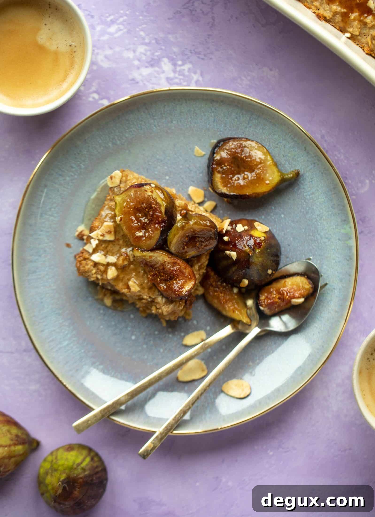 Almond Butter Baked Oatmeal with Sticky Cinnamon Fig Topping 8 This almond butter baked oatmeal with sticky cinnamon figs is the perfect weekend treat or great for when you have brunch guests!
