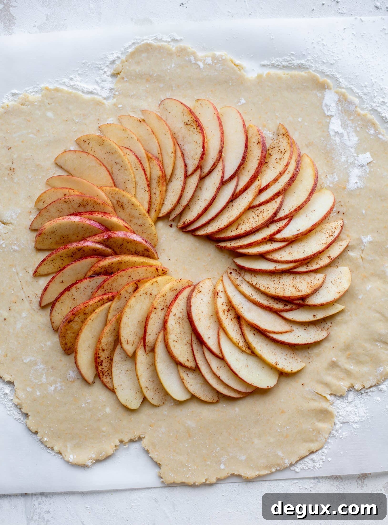 Honeycrisp Apple Galette with Cheddar Crust and Thyme Butter 3 unbaked apple galette