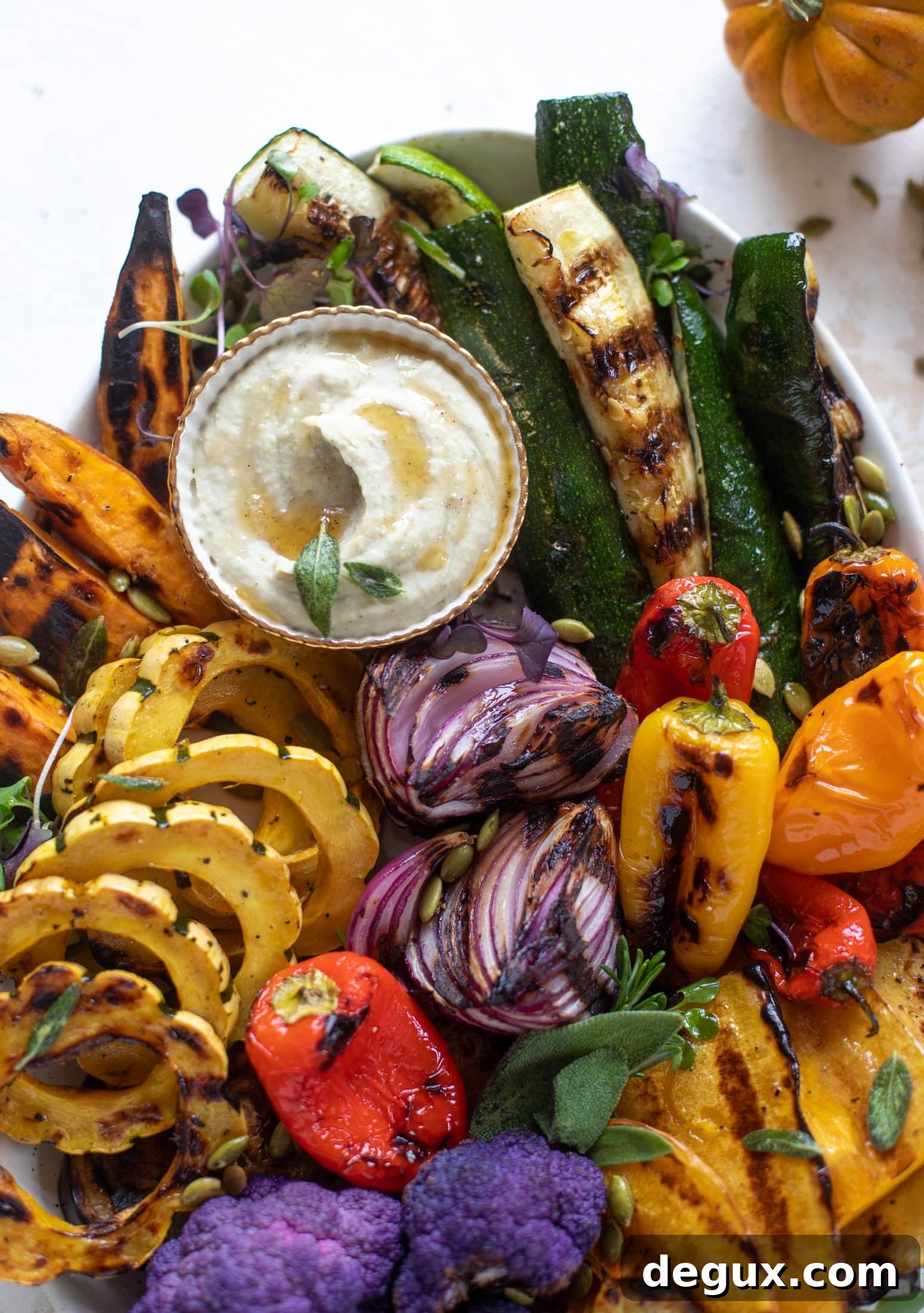 Autumn Grilled Vegetables with Sage Brown Butter Bean Dip 2 These grilled autumn vegetables make the best side dish or appetizer! Especially when served with the sage brown butter white bean dip. YUM.