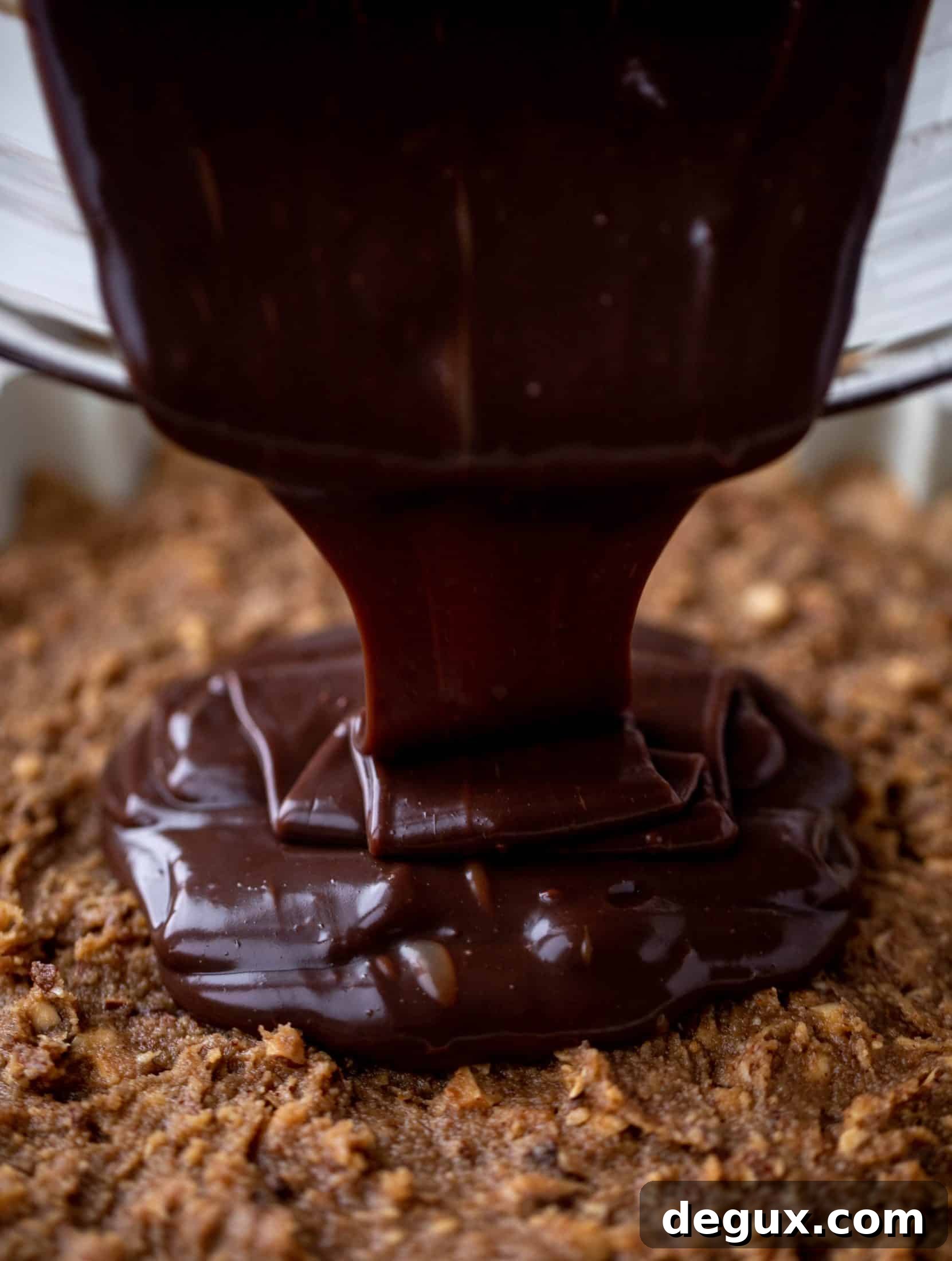 Salted Almond Butter Snickers Tart Recipe 4 chocolate ganache pour