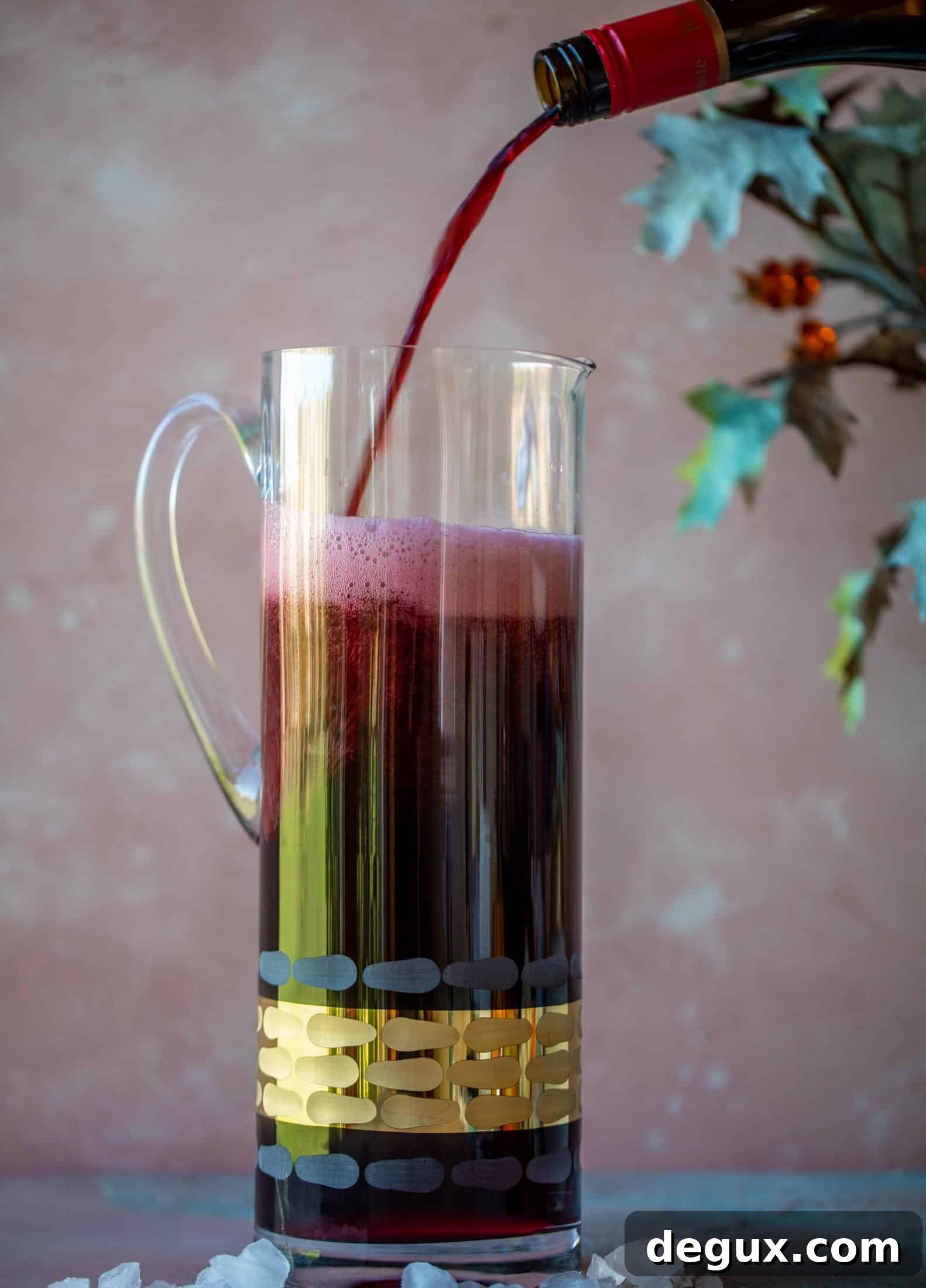 A refreshing and warming lambrusco smash, made with bubbly red wine, bourbon, orange soda and maple syrup. Tastes like the holidays!