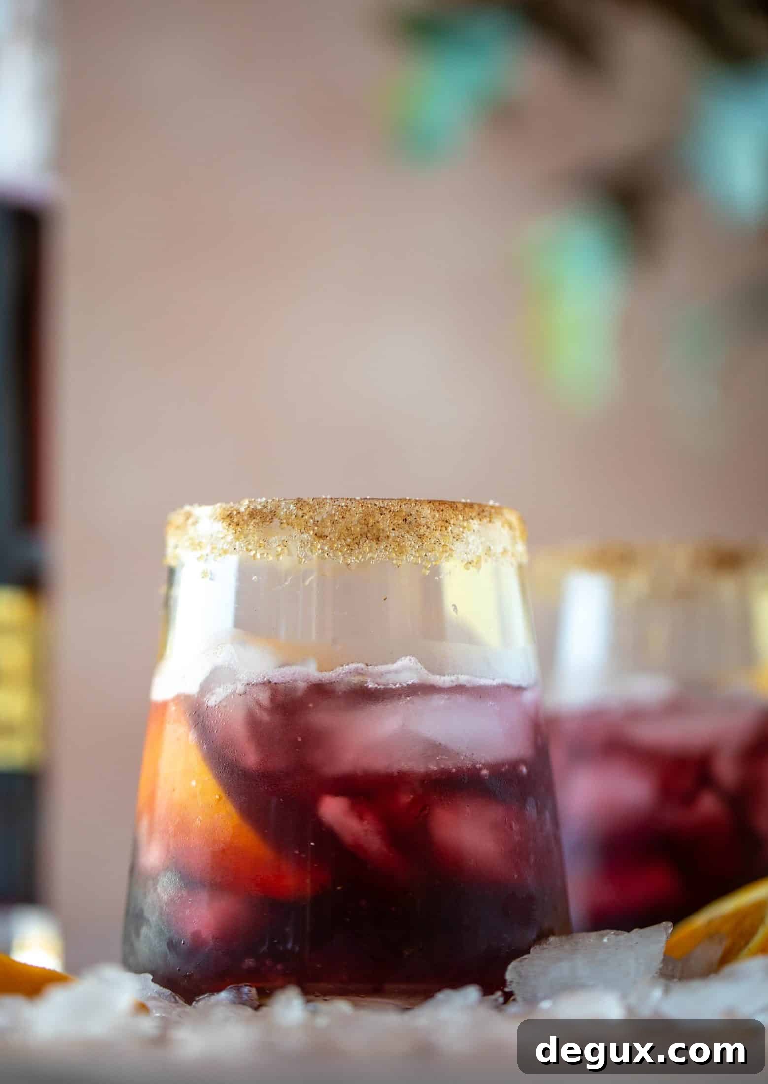 A refreshing and warming lambrusco smash, made with bubbly red wine, bourbon, orange soda and maple syrup. Tastes like the holidays!