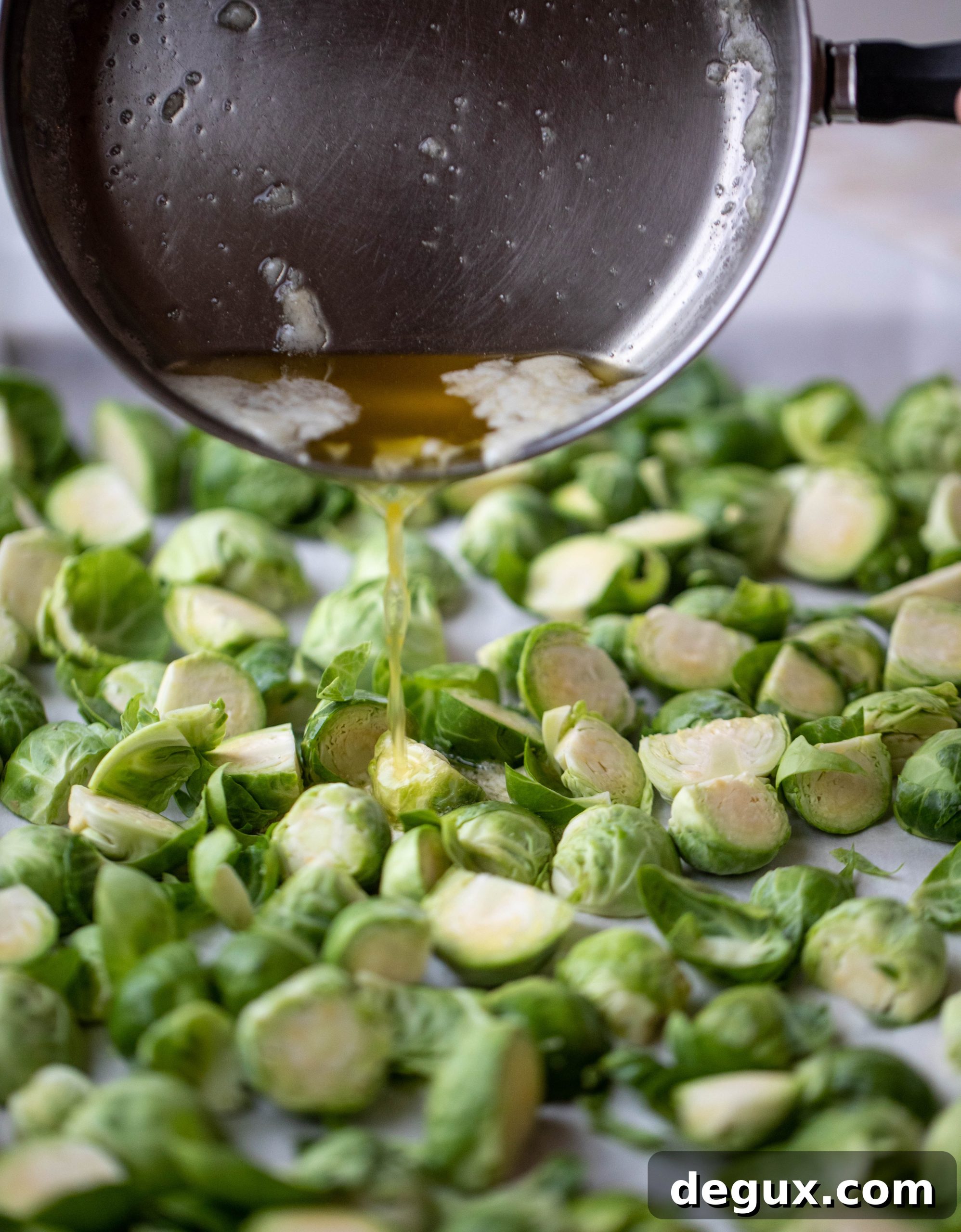 melted butter on brussels
