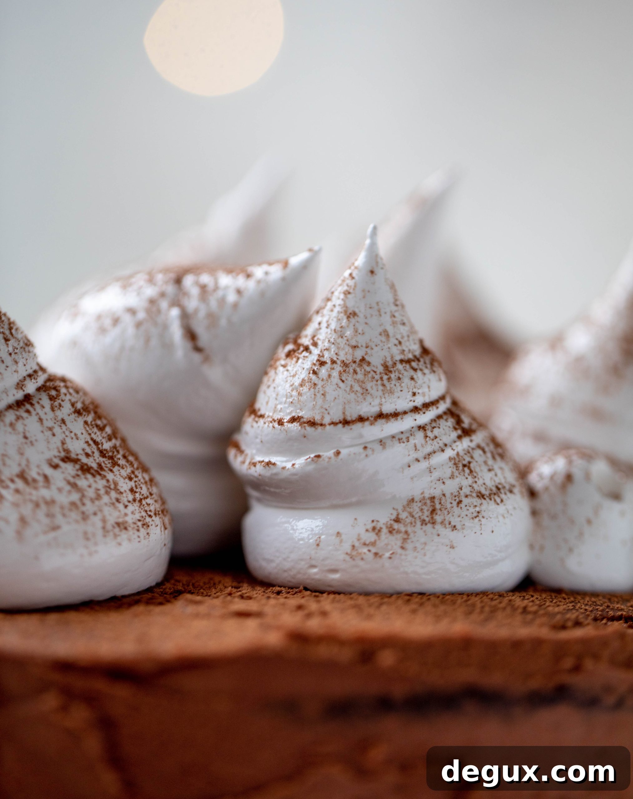Hot Cocoa Cake with Whipped Marshmallow Frosting 7 This hot cocoa cake is made with the fudgiest chocolate cake, smothered in chocolate cream cheese frosting and dolloped with whipped marshmallow!
