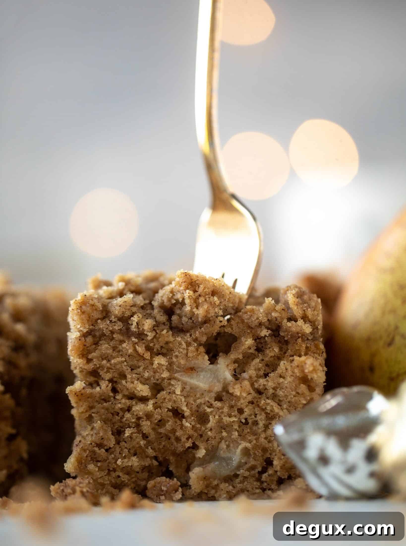 Greek Yogurt Pear Coffee Cake Recipe for Moist Homemade Loaf 10 A pear coffee cake made with brown butter and greek yogurt. It's delicious for breakfast or brunch and the crumb topping is unbelievable.